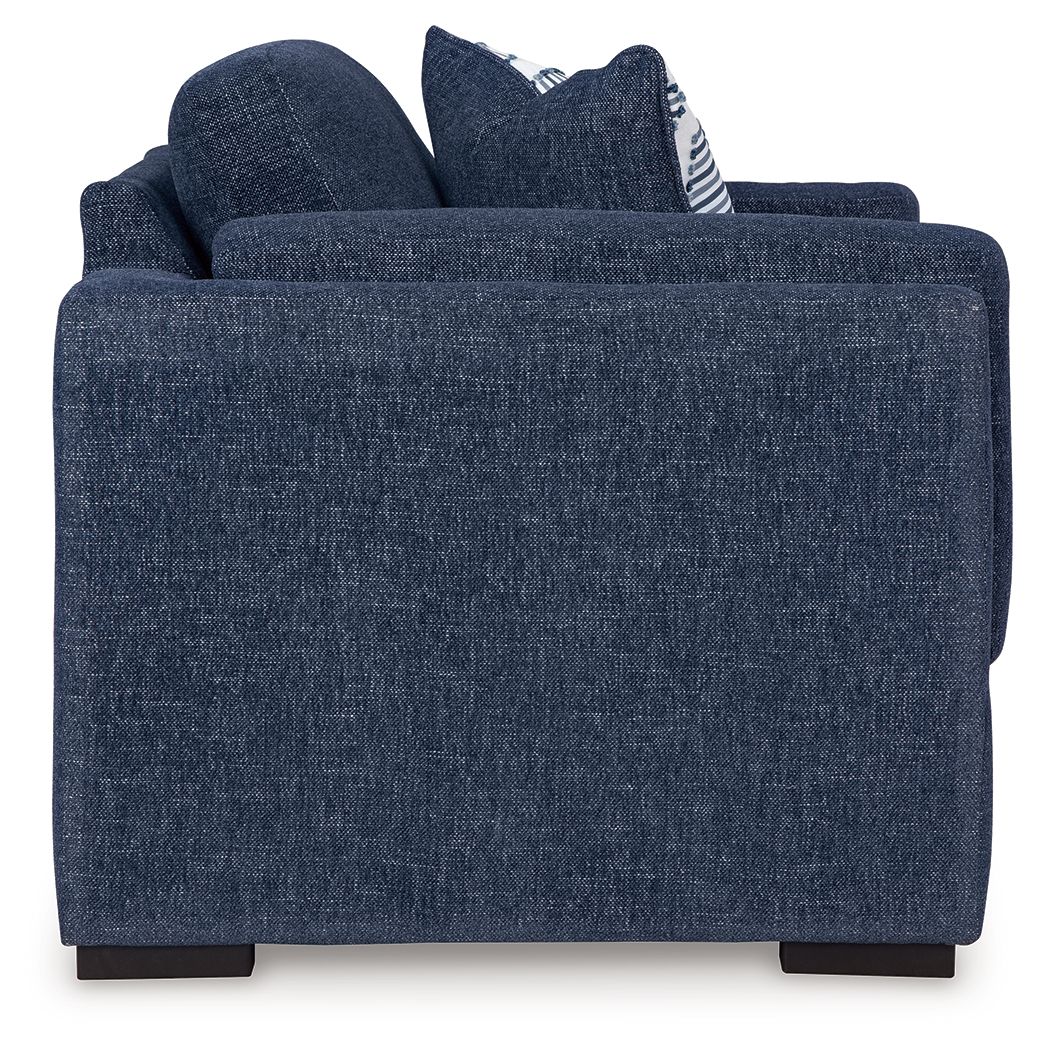 Ashley Furniture Evansley - 4 Pc. - Sofa, Loveseat, Chair And A Half, Ottoman - Navy - Image 4