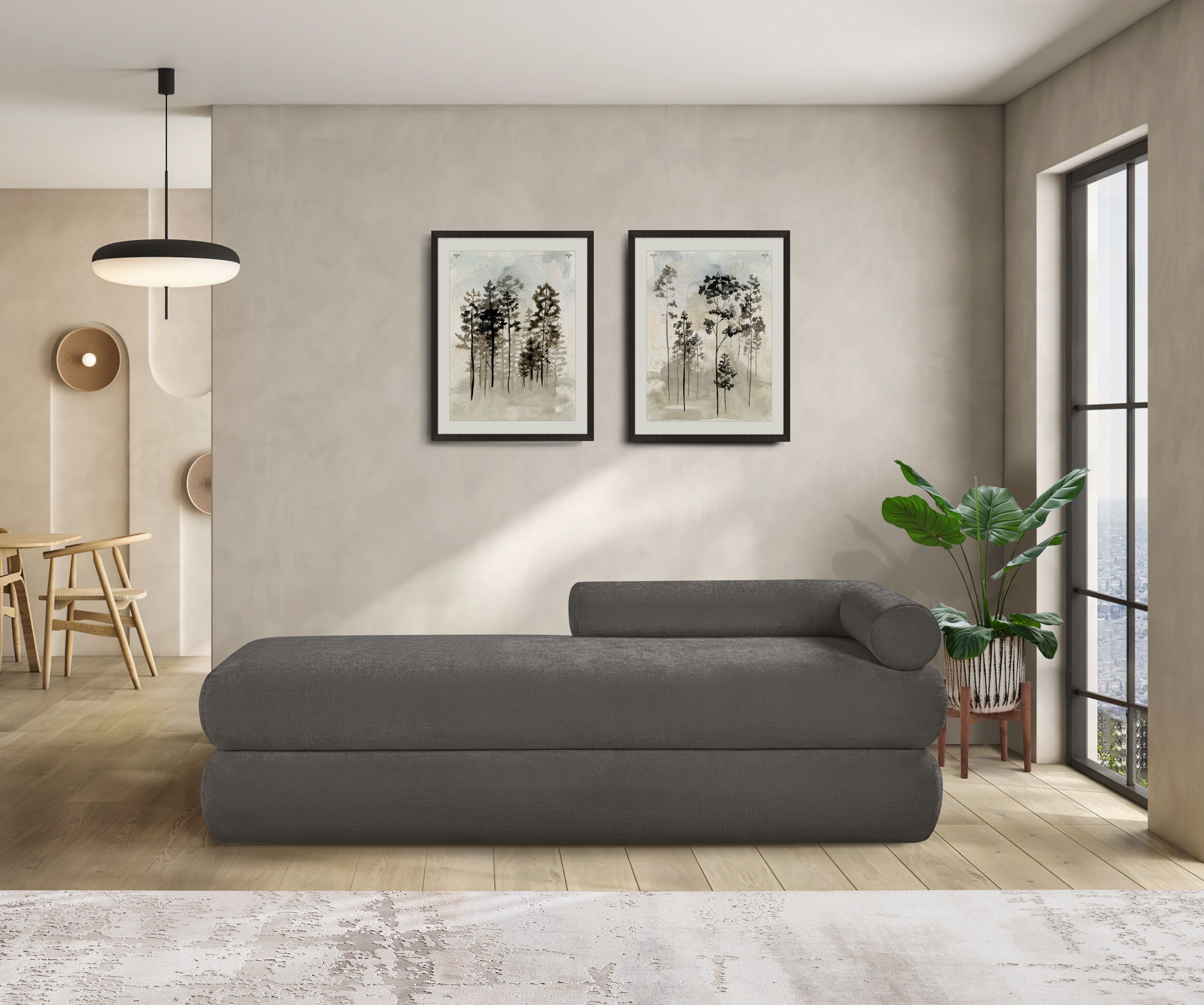 Kennedy - Chenille Bench - Gray