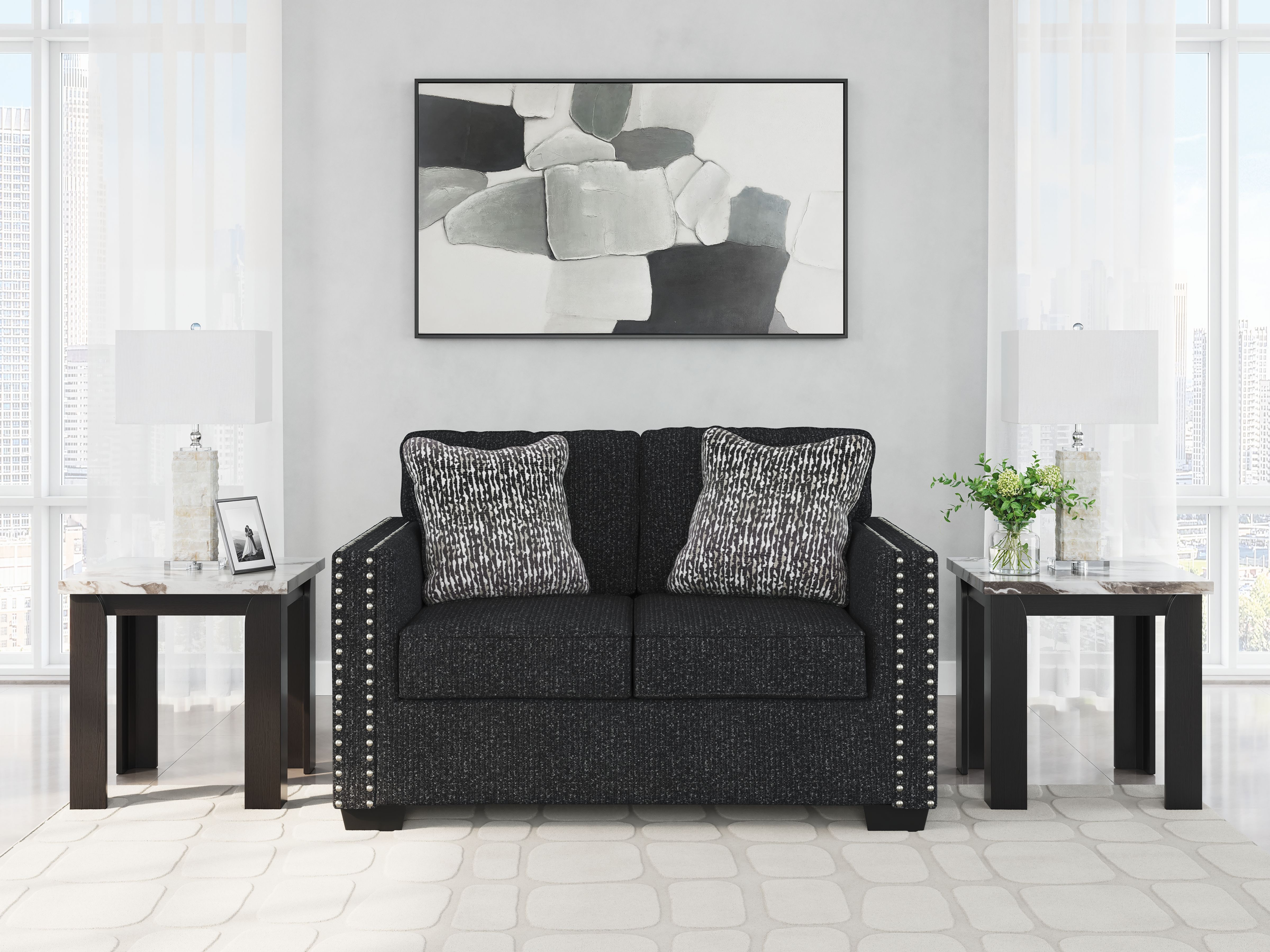 Ashley Furniture Jasmine Peaks - 2 Pc. - Sofa, Loveseat - Coal - Image 7