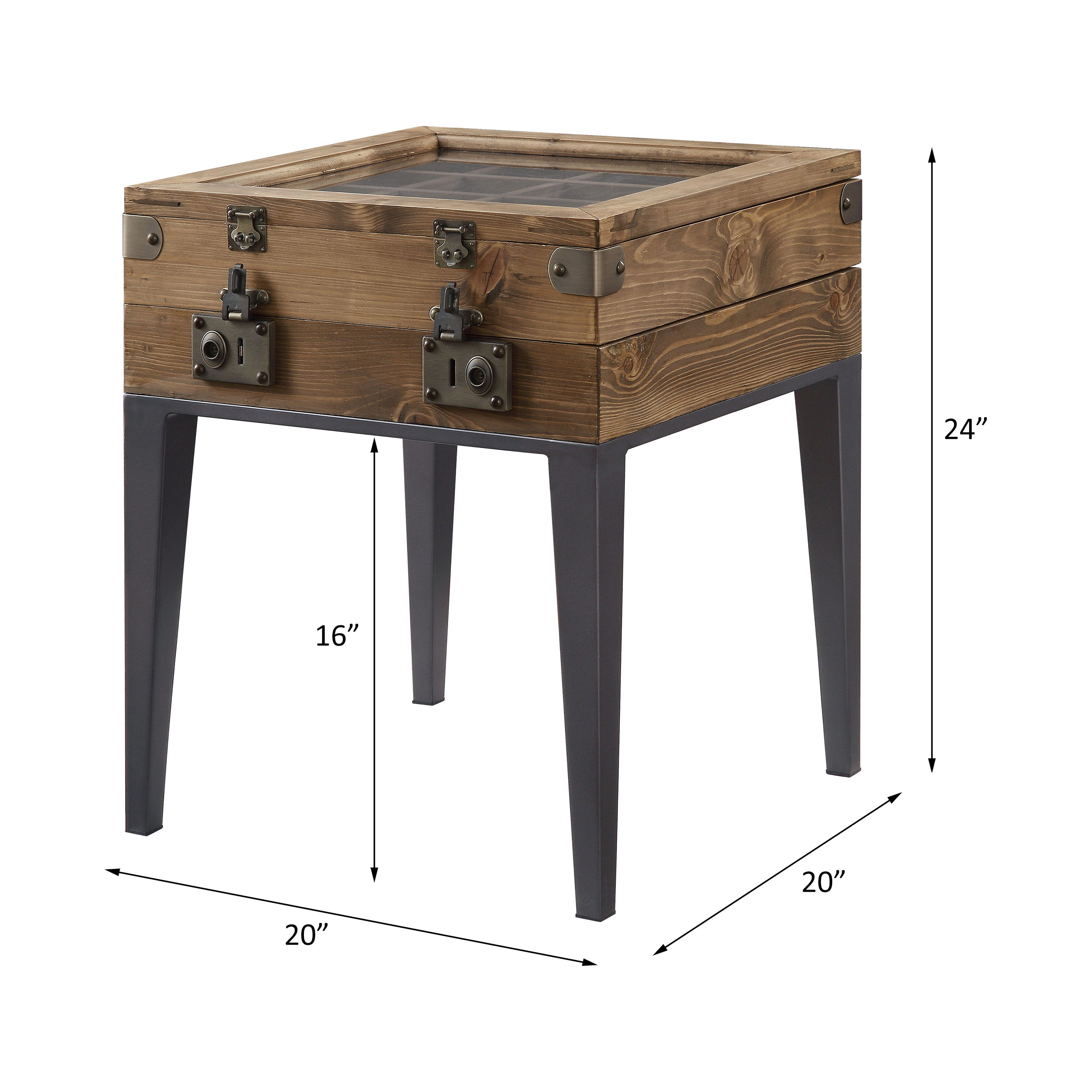Kolin - Accent Table - Rustic Oak & Matte Gray, light brown, view 6