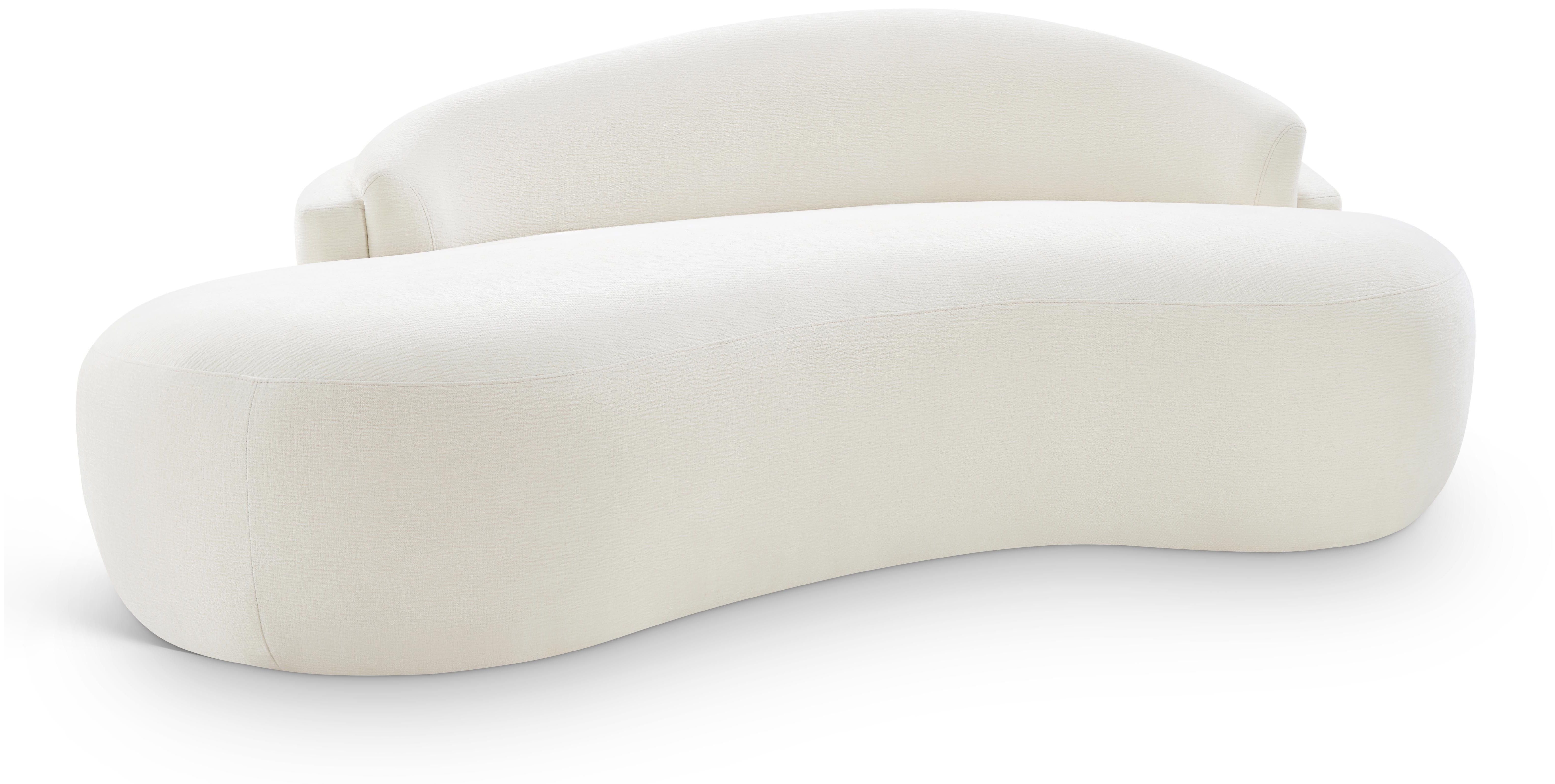 Caspian - Chenille Fabric 79" Upholstered Loveseat - Cream