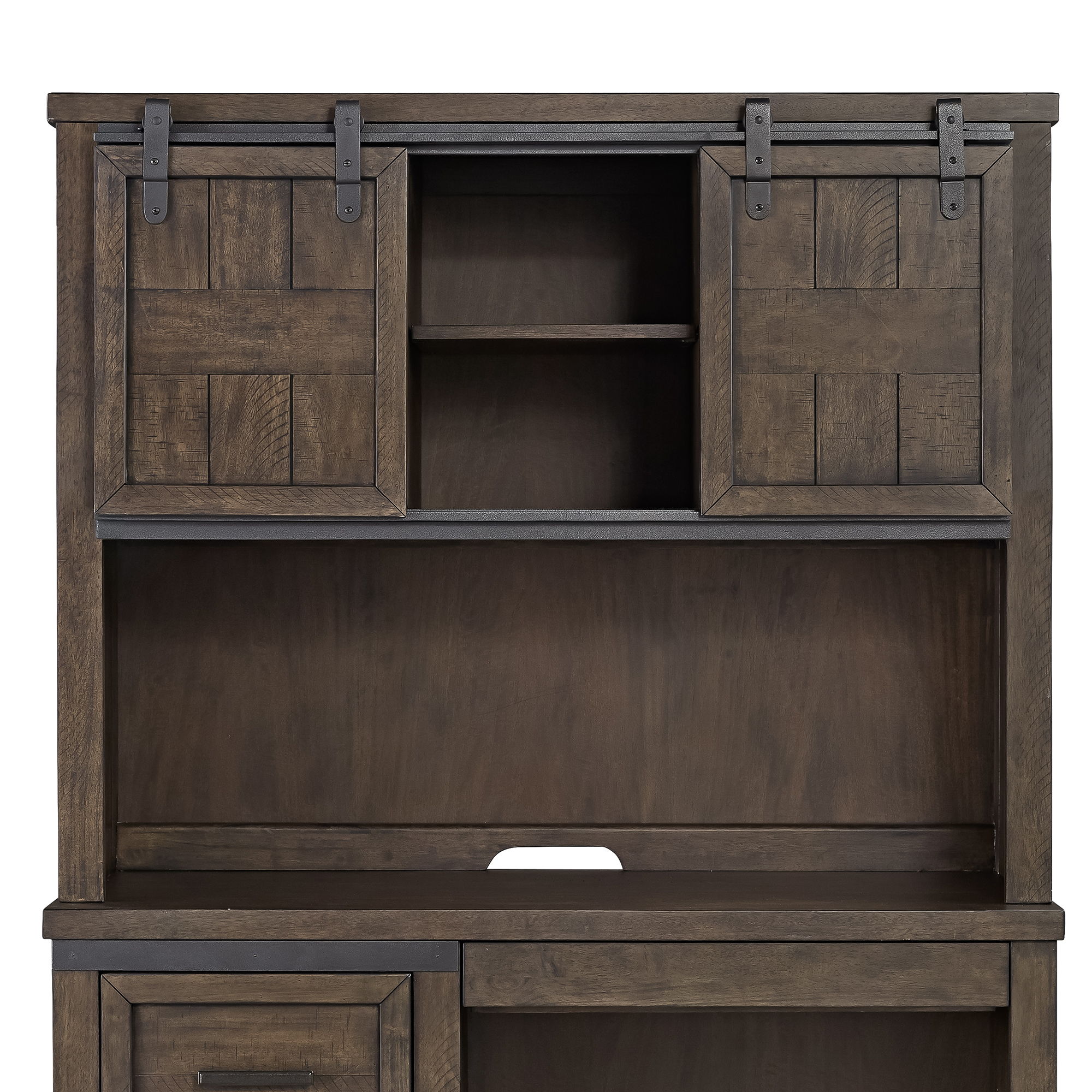 Liberty Furniture Thornwood Hills - Double Barn Door Hutch - Dark Brown
