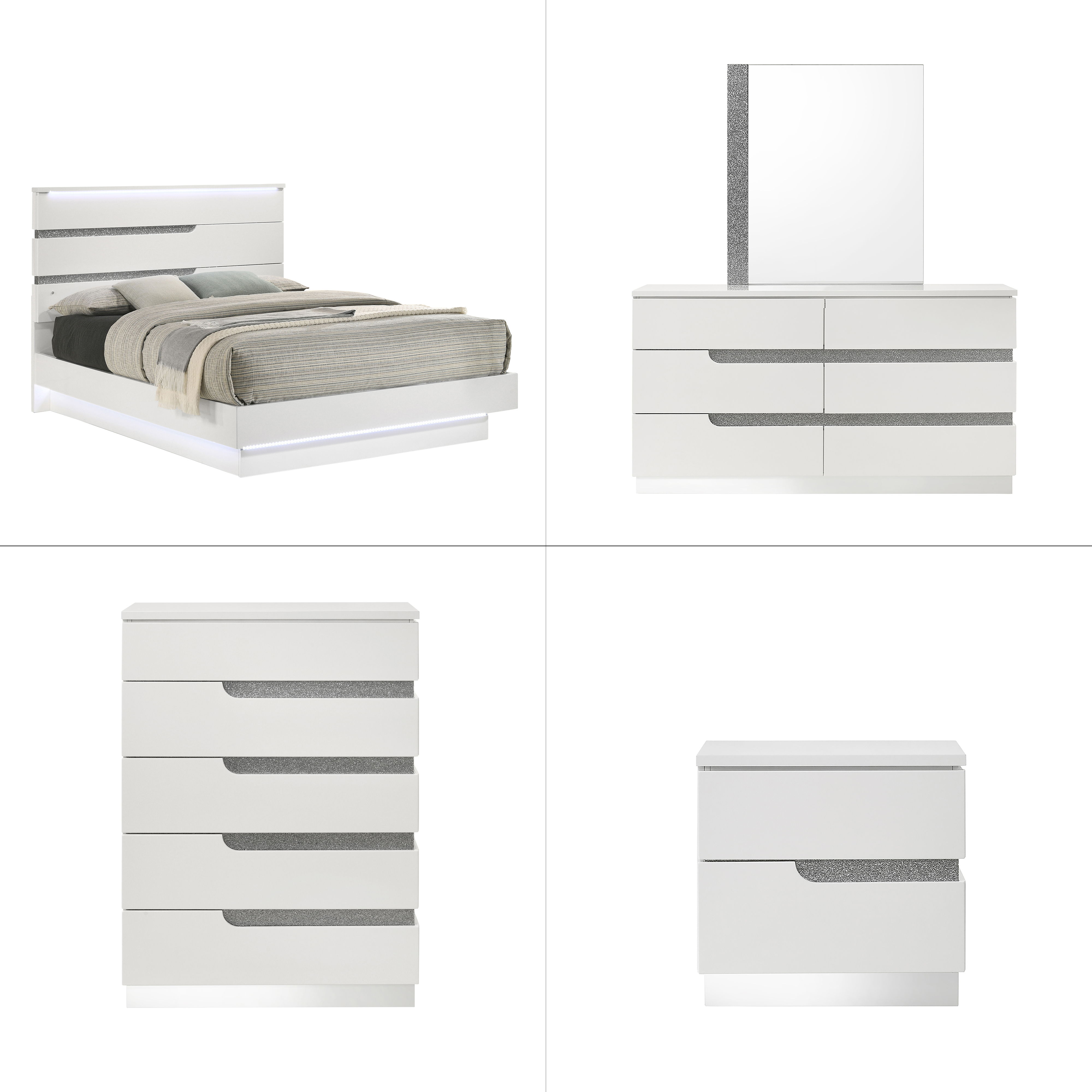 Queen · 5 Pc · Bed & Dresser & Mirror & Chest & Nightstand