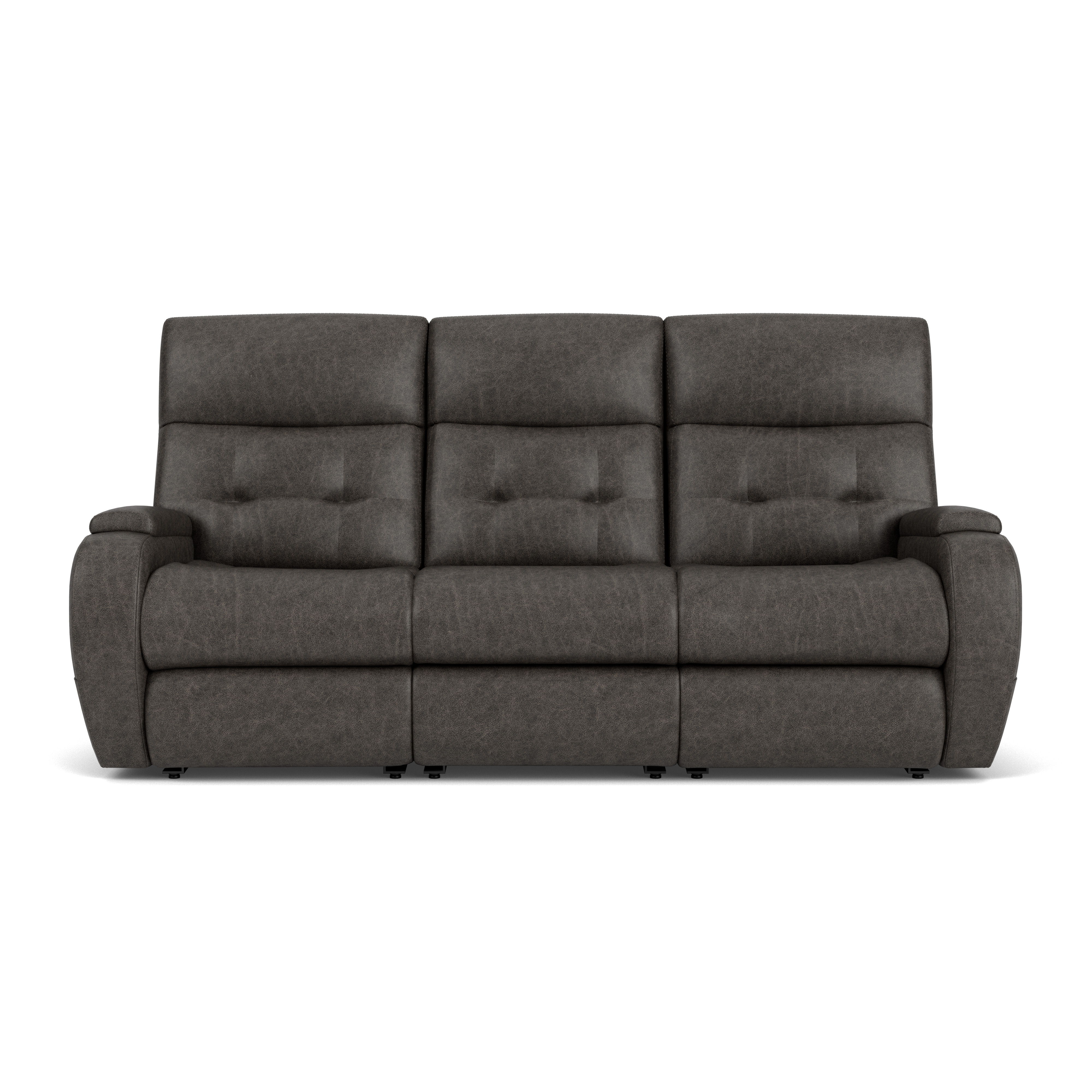 Strait - Leather Power Reclining Sofa With Power Headrests, gray, view 5