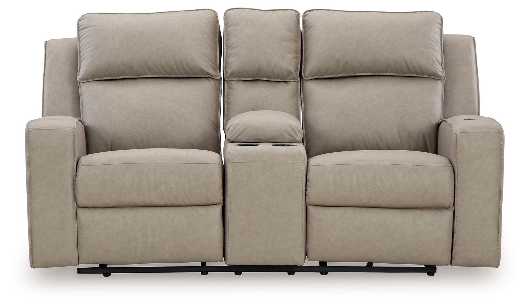 Ashley Furniture Lavenhorne - Dbl Rec Loveseat W/Console - Pebble - Image 4