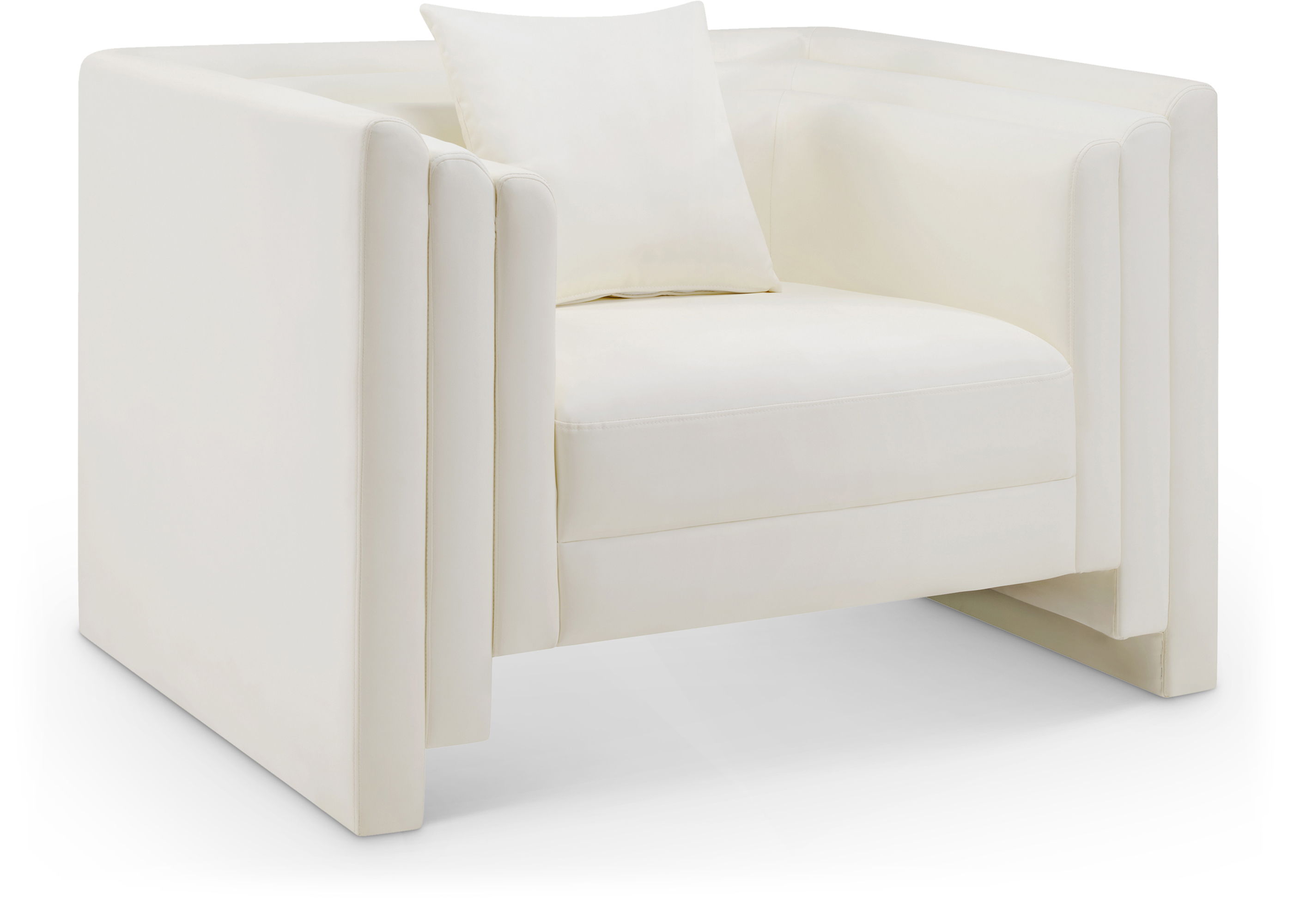 Everett - Vegan Leather Upholstered Chair - Cream