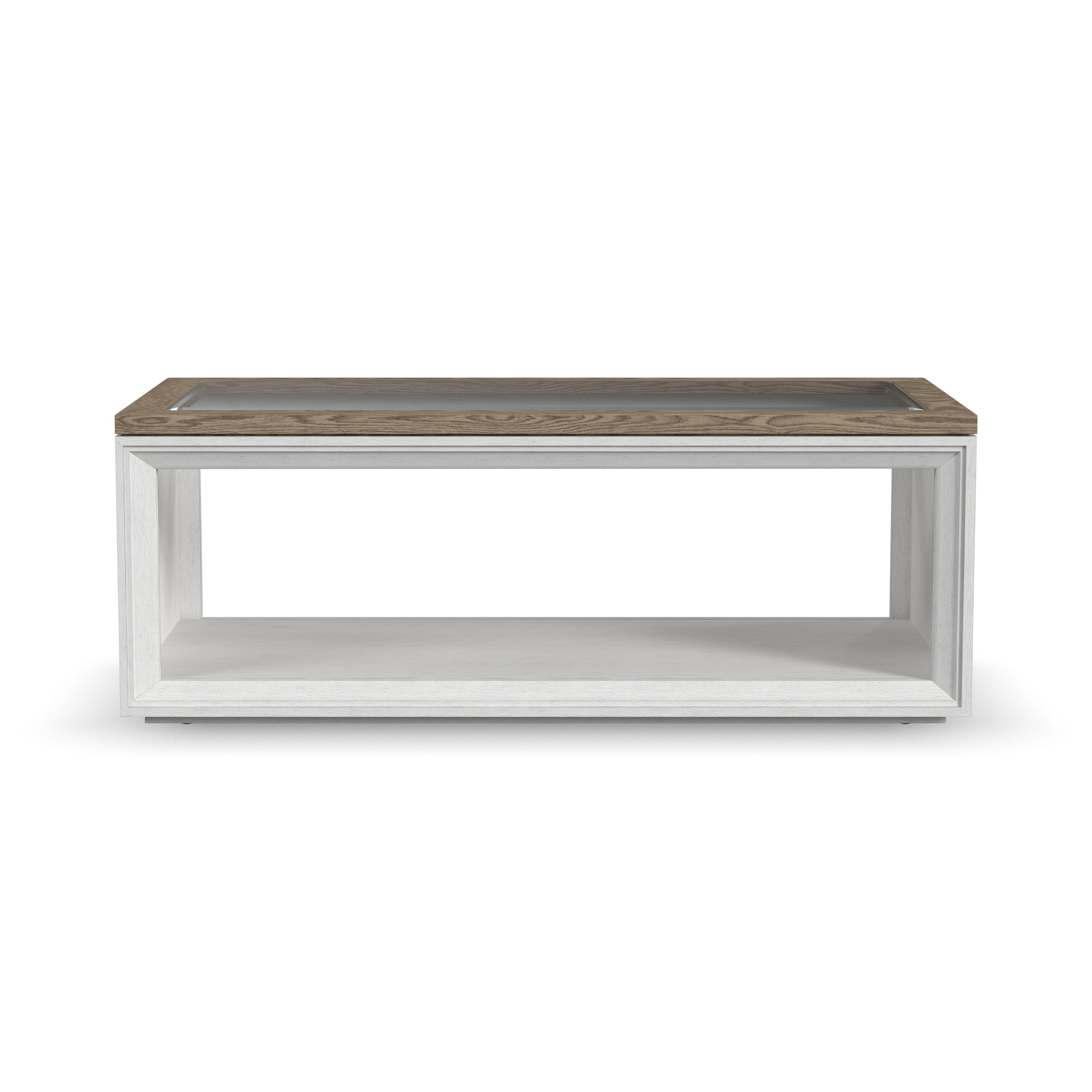 Melody - Rectangular Coffee Table With Casters - White, white, view 2