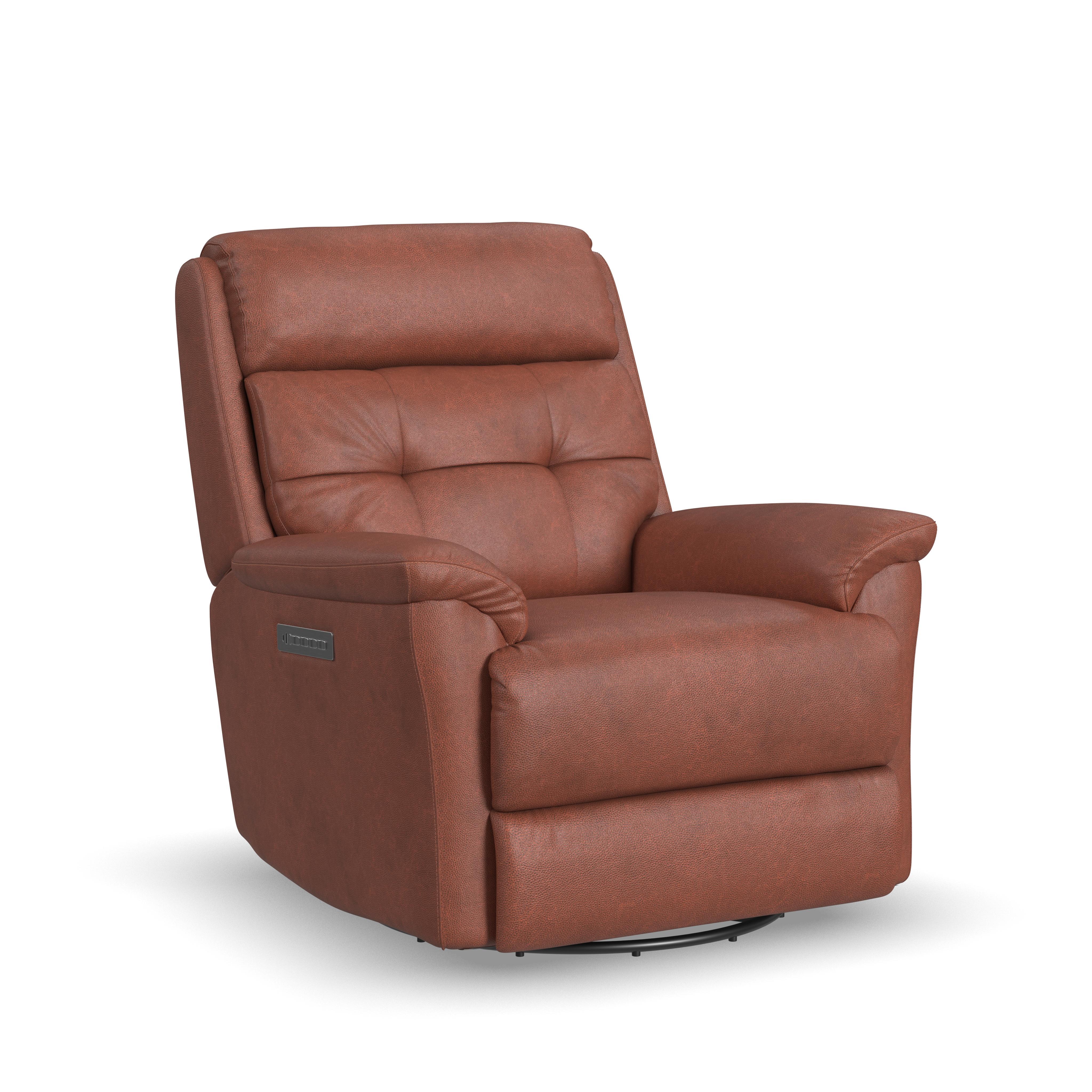 Sophisticated - Power Swivel Gliding Recliner With Power Headrest & Lumbar, dark brown