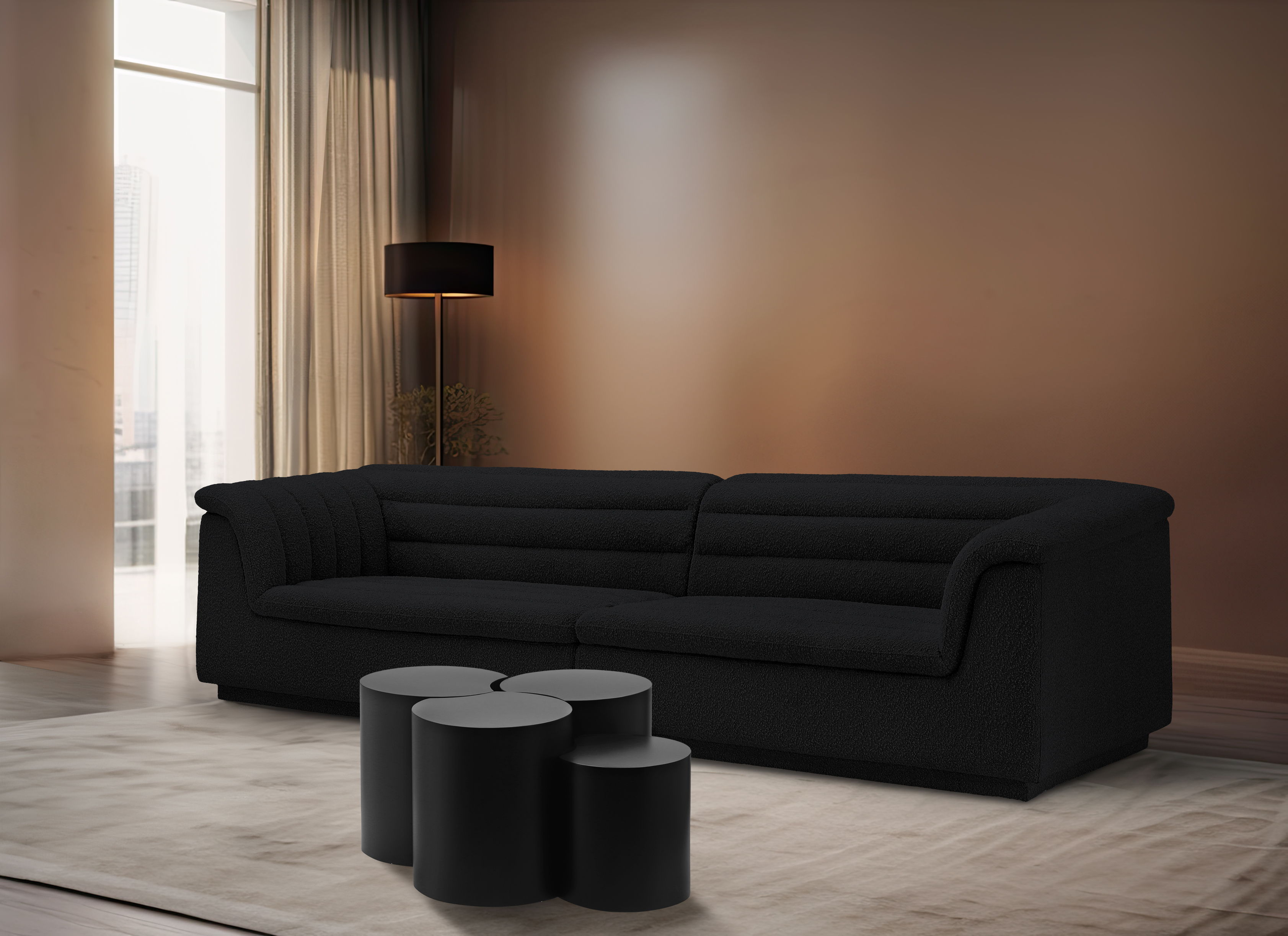 Dimple - 4 Piece Modular Coffee Table - Black