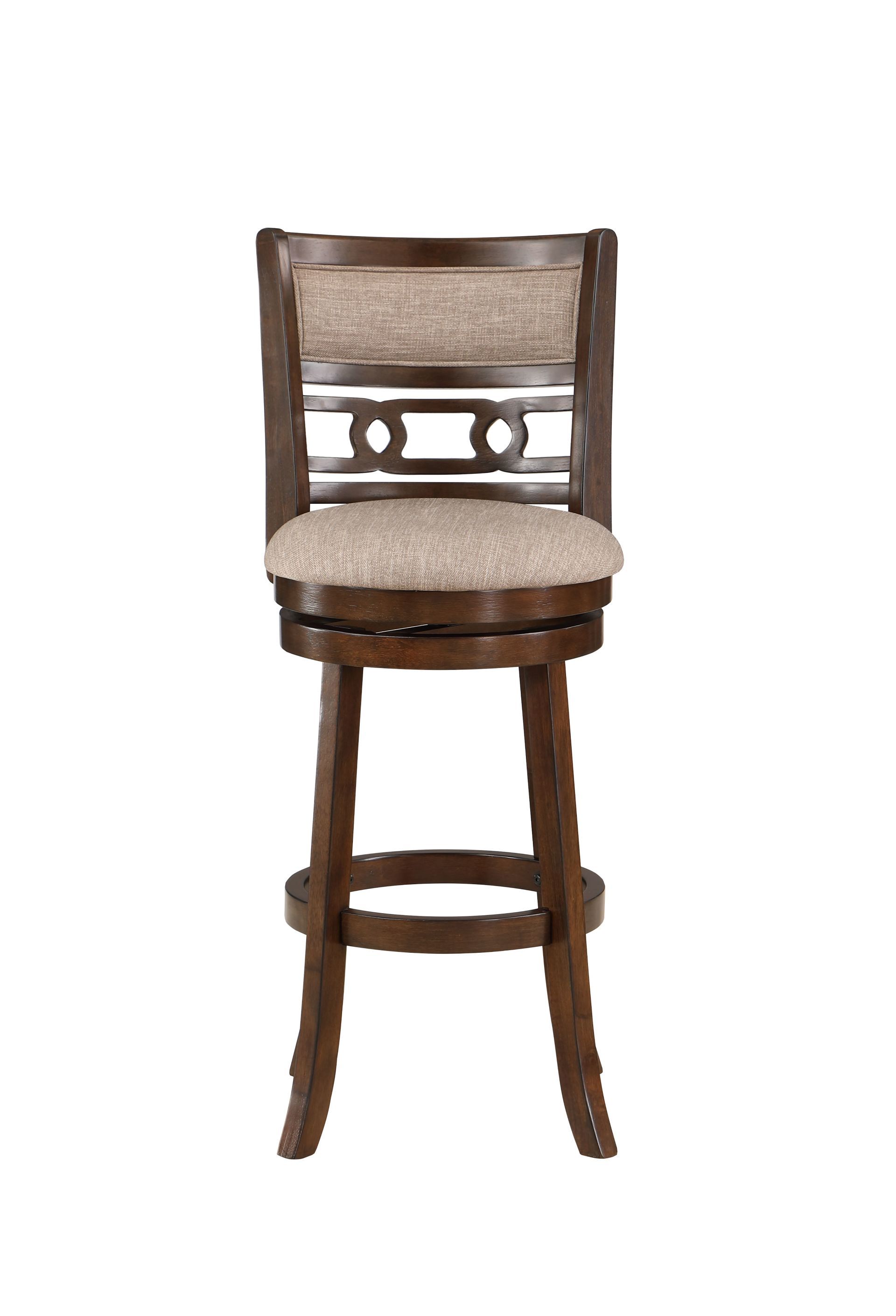 Gia - Swivel Barstool - Cherry / Brown - Fabric