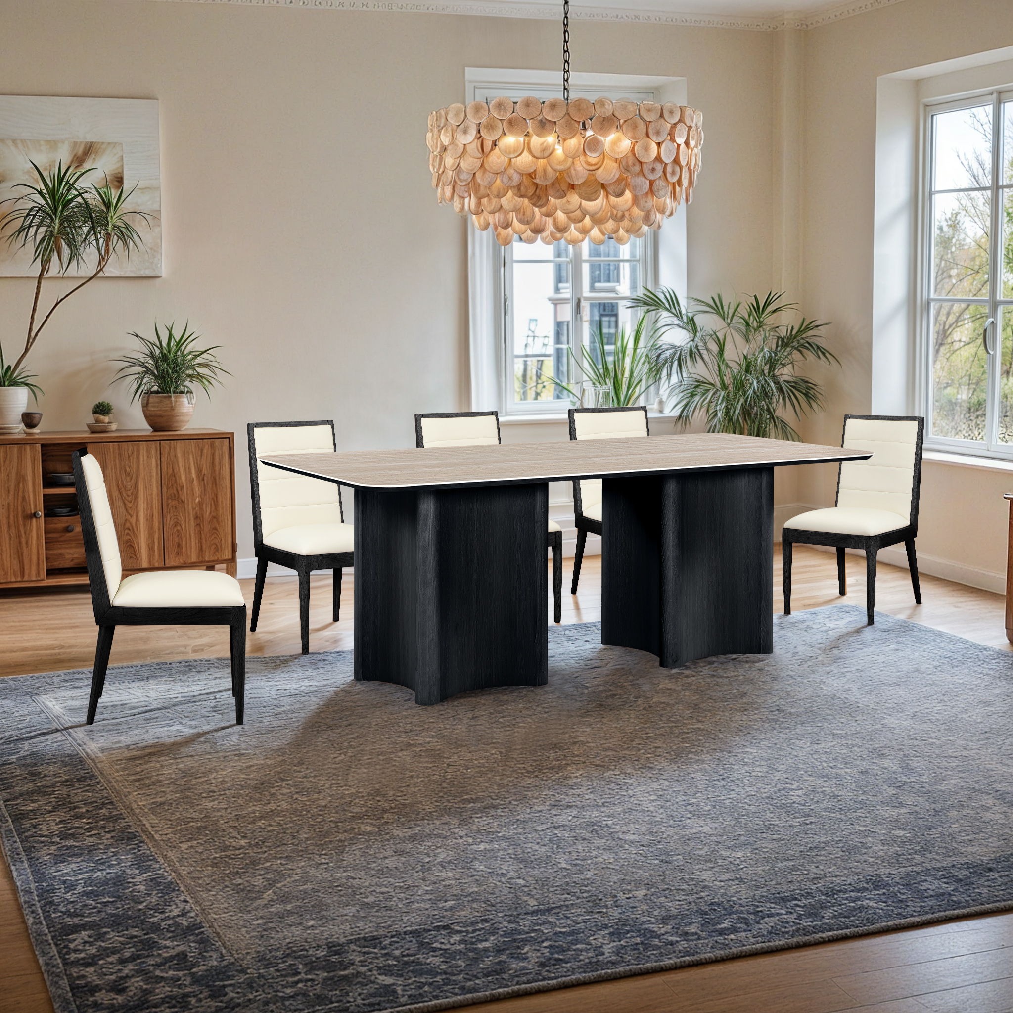 Corvina - Oak Veneer Dining Table - Black