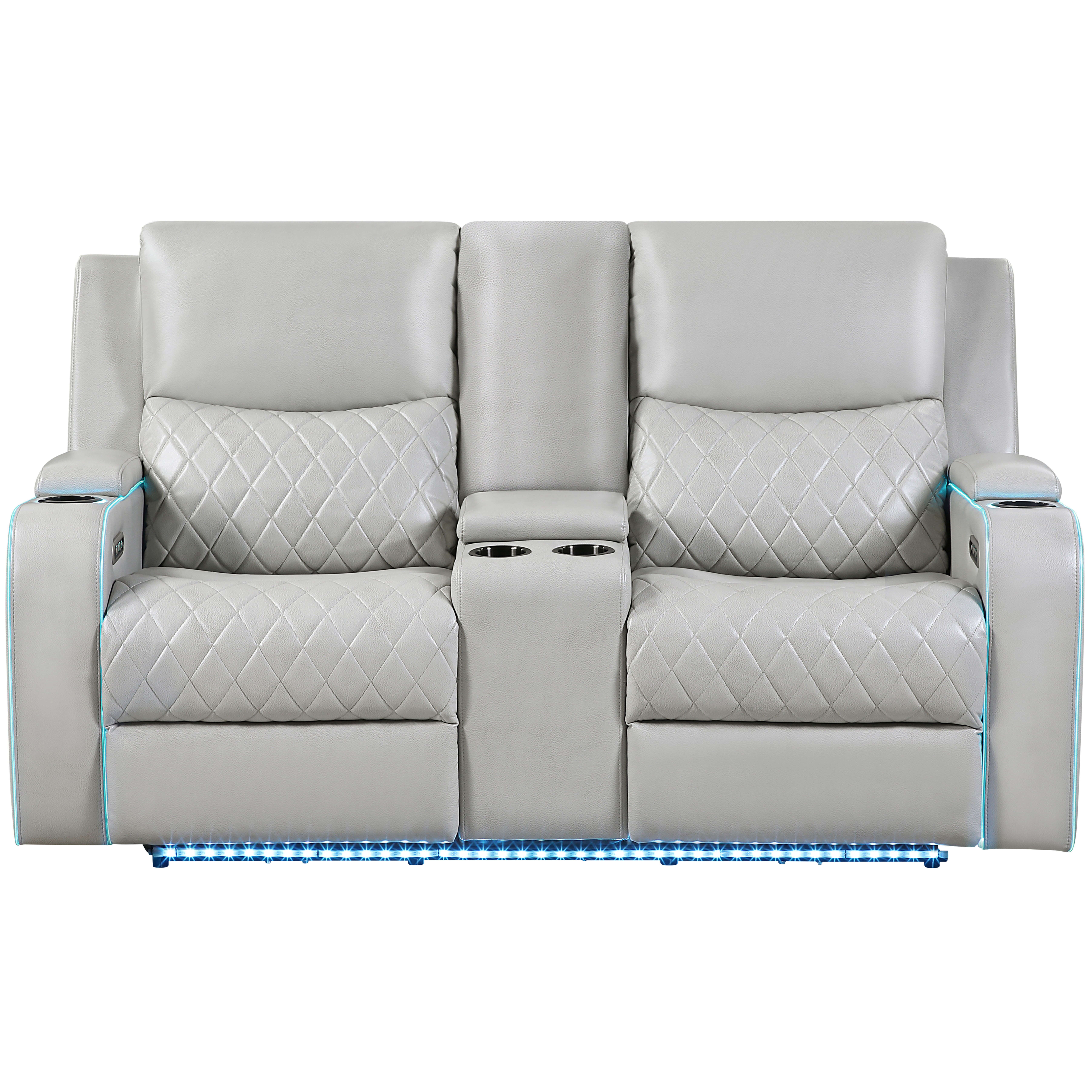 Luna - Power Console Loveseat - Ice
