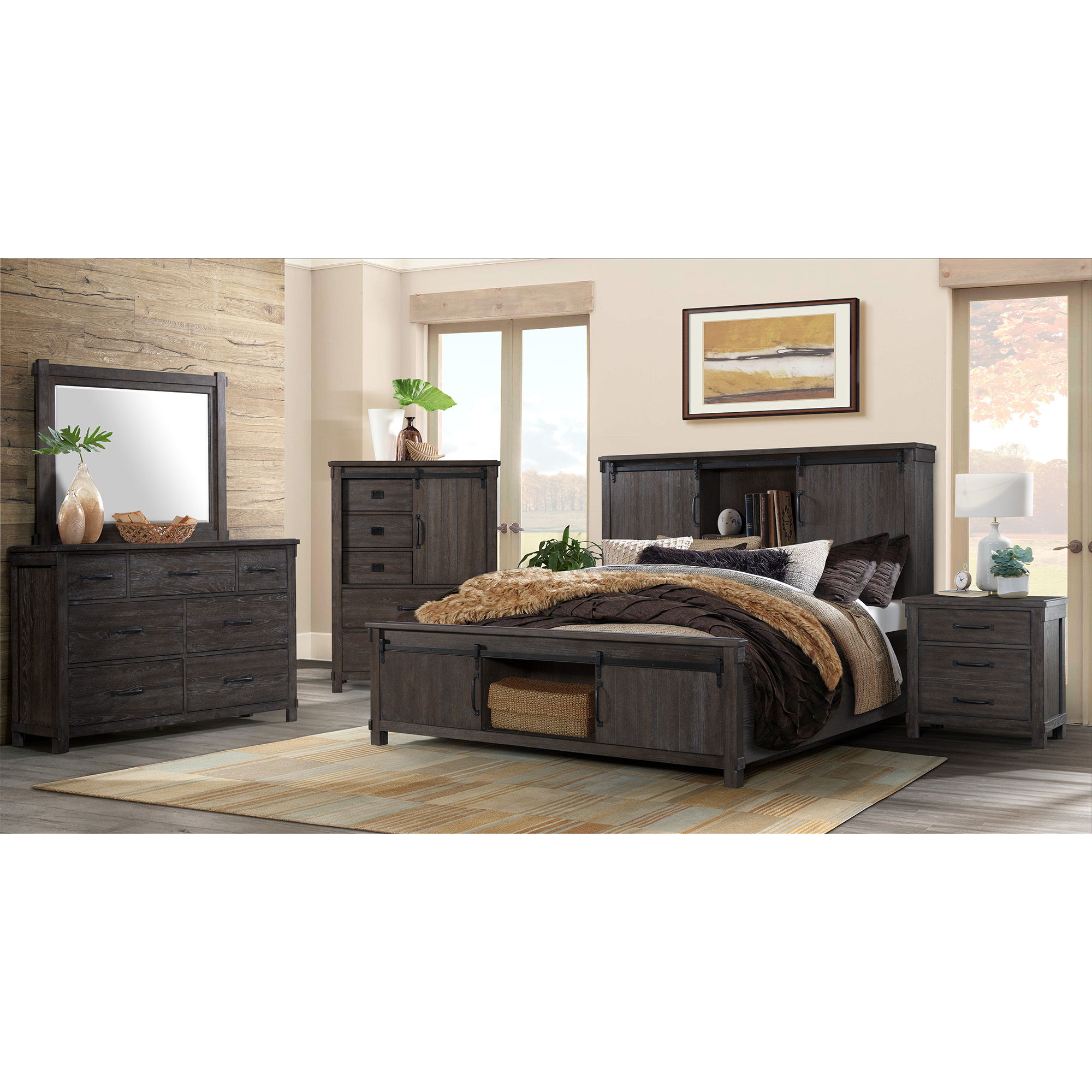 Scott - 2-Drawer Nightstand With USB Ports - Dark Brown