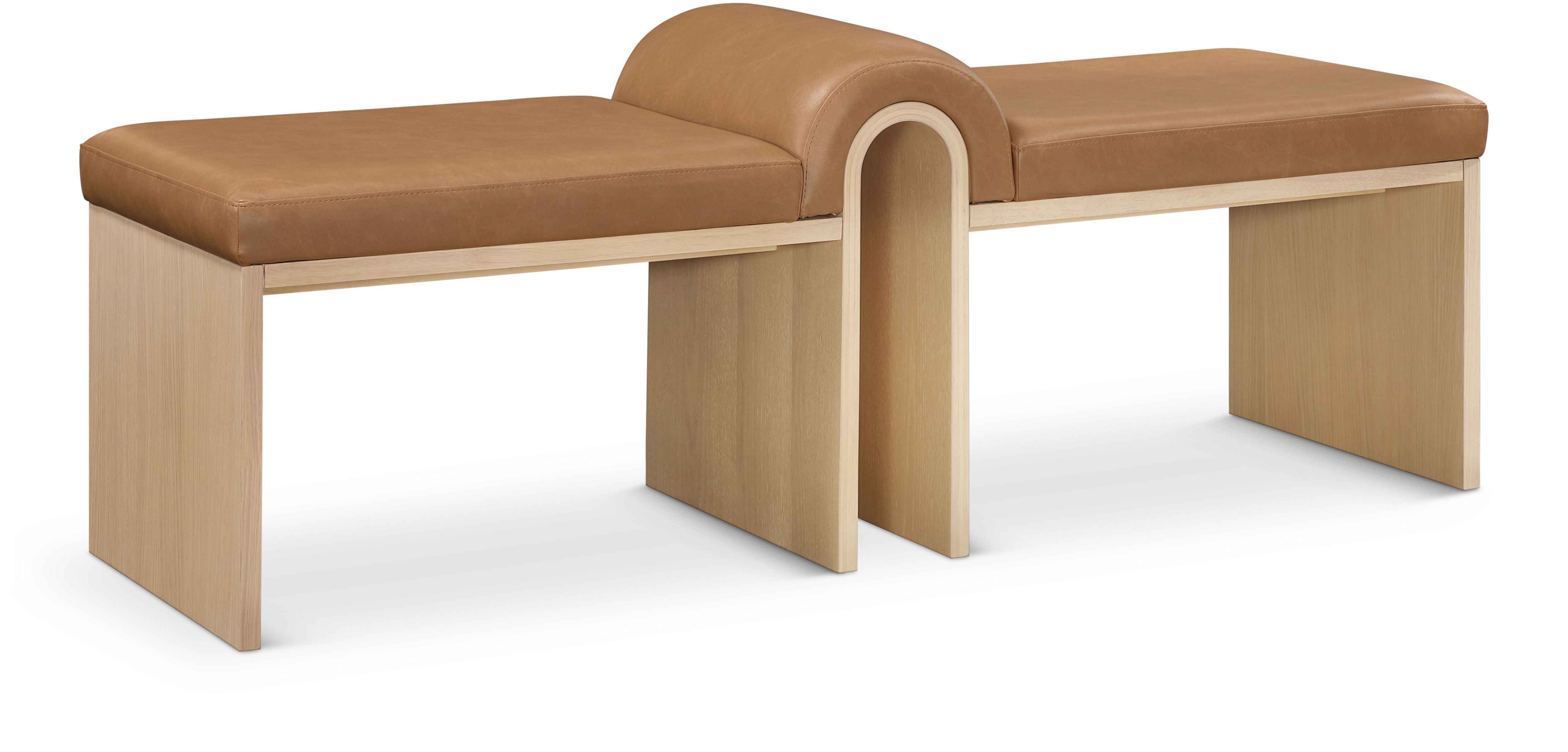 Delphine - Vegan Leather Bench - Cognac