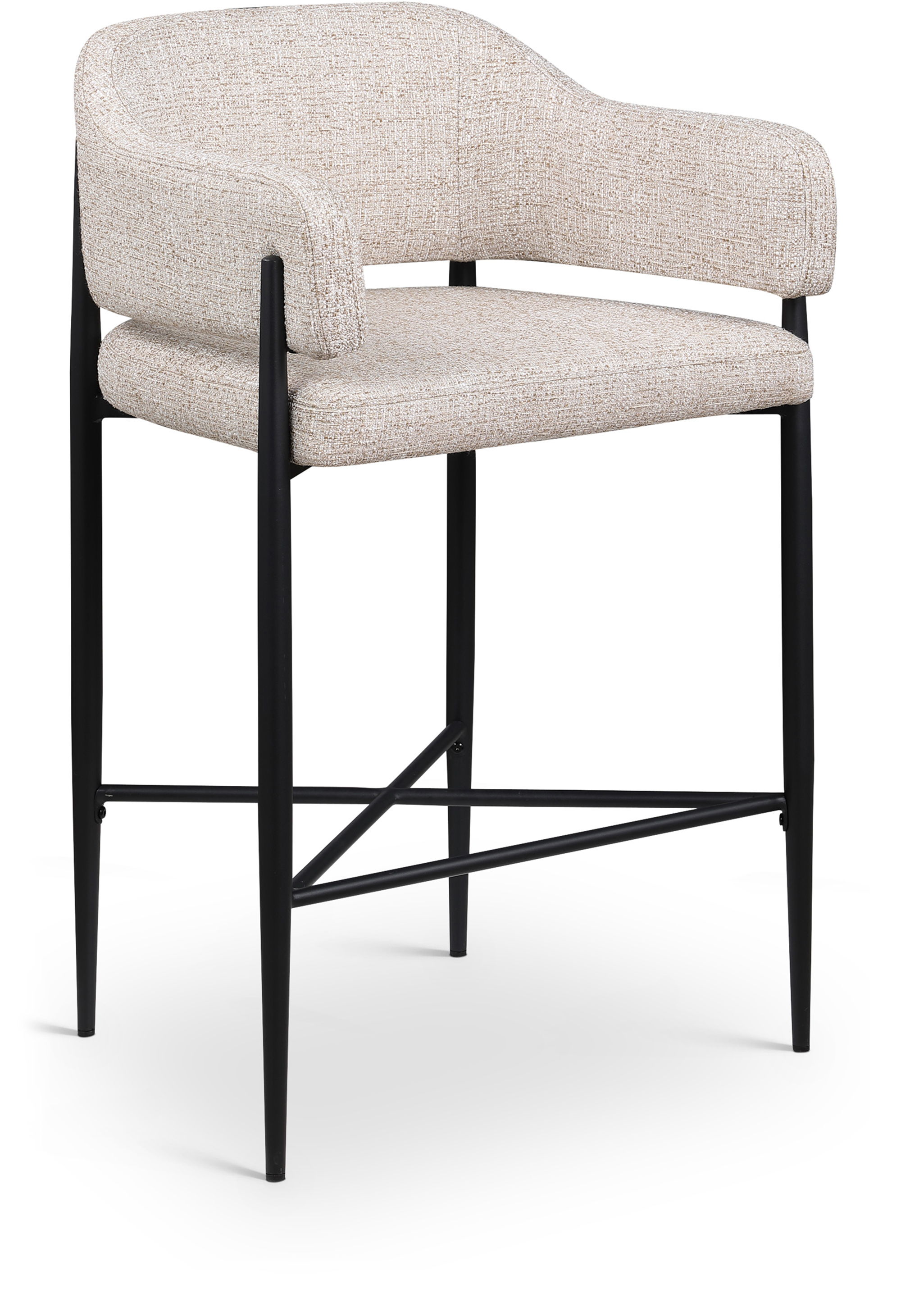 Dame - Fabric Upholstered Counter Stool (Set of 2) - Beige