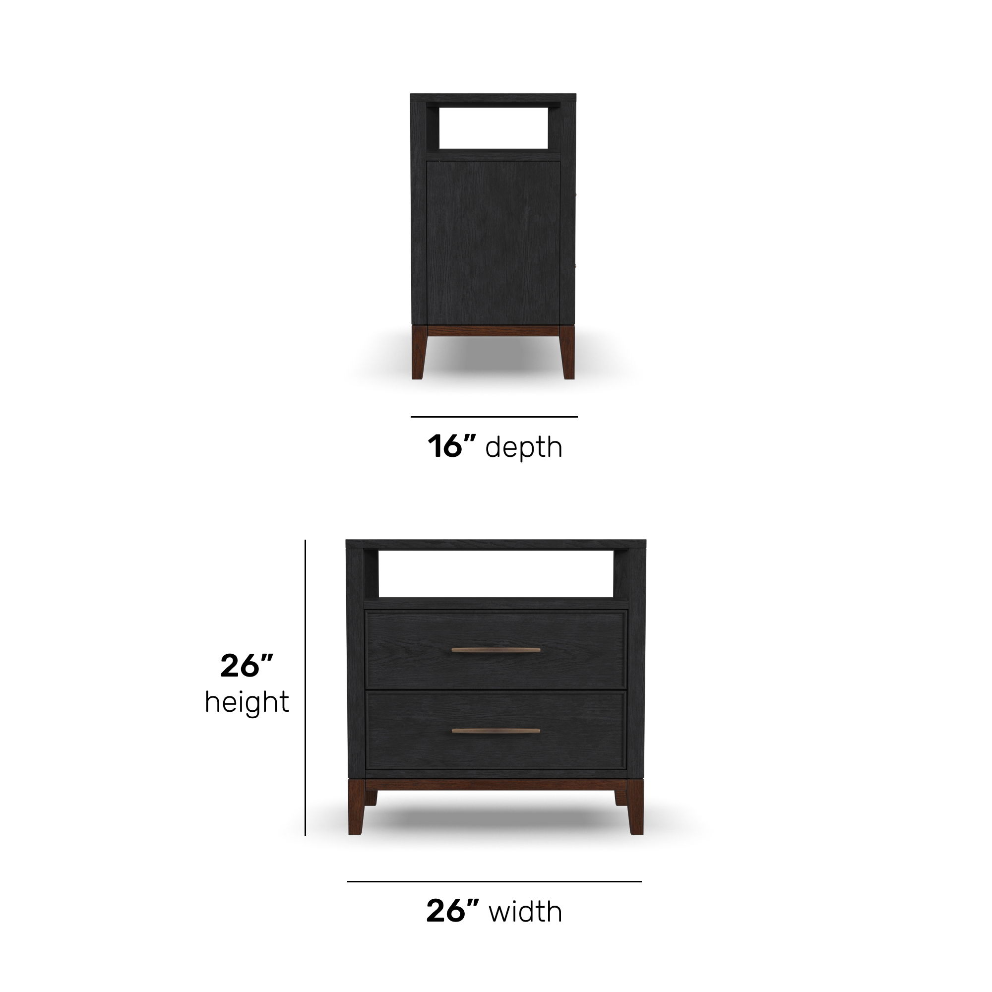 Waterfall - Nightstand - Black, black, view 7