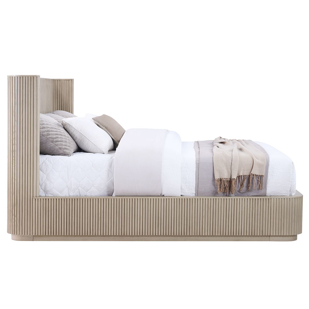 Leanna - Queen Bed - Light Oak, light brown, view 3