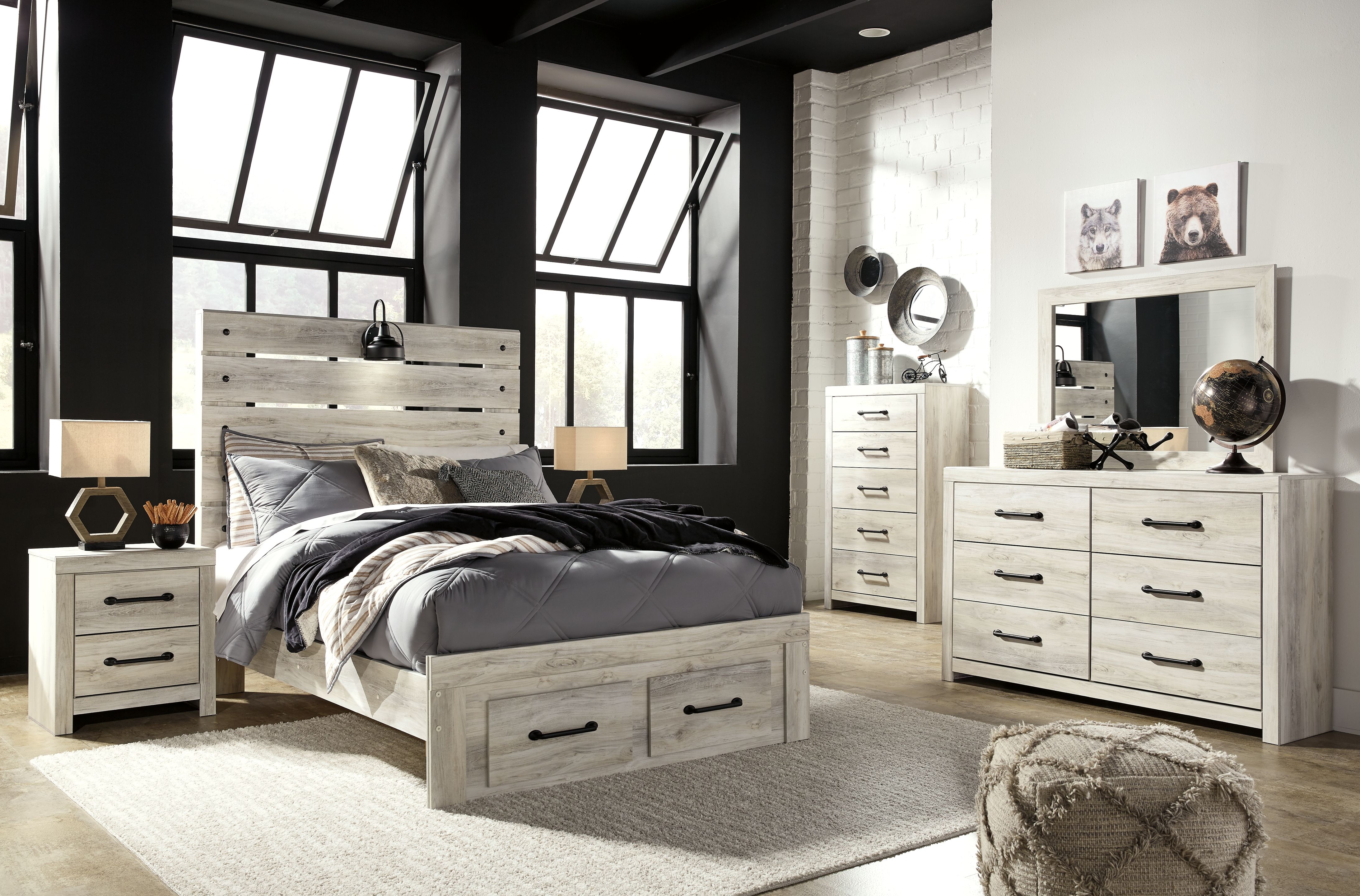 Full · 5 Pc · Dresser, Mirror, Full Panel Bed with 2 Storage Drawers