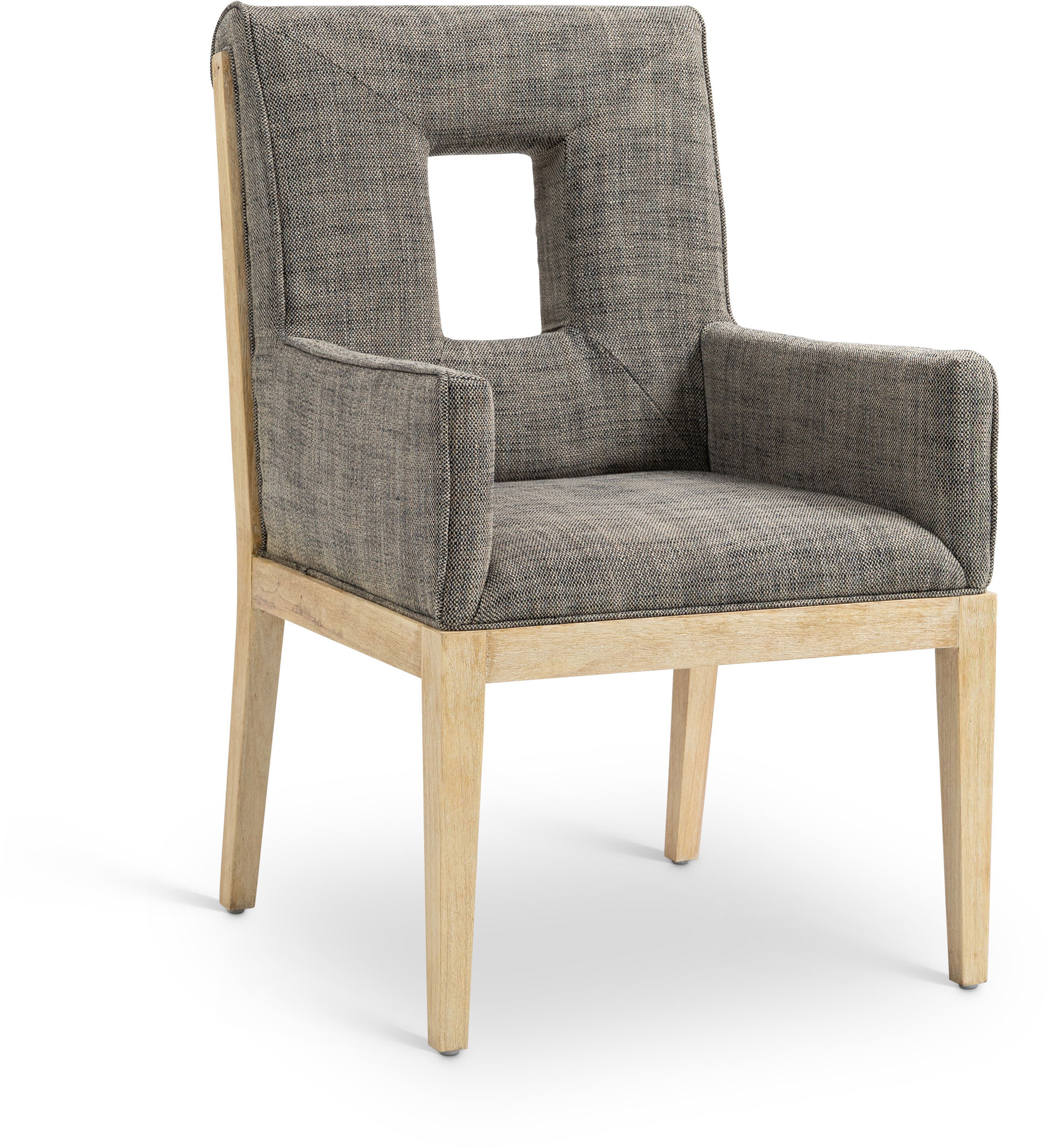 Gwendolyn - Dining Arm Chair With Natural Frame - Gray
