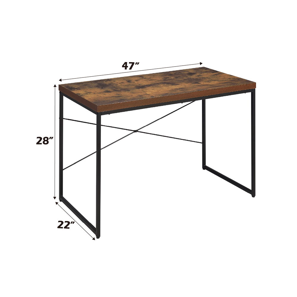 Bob - Writing Desk (Same Ac00906) - Weathered Oak & Black, light brown, view 5