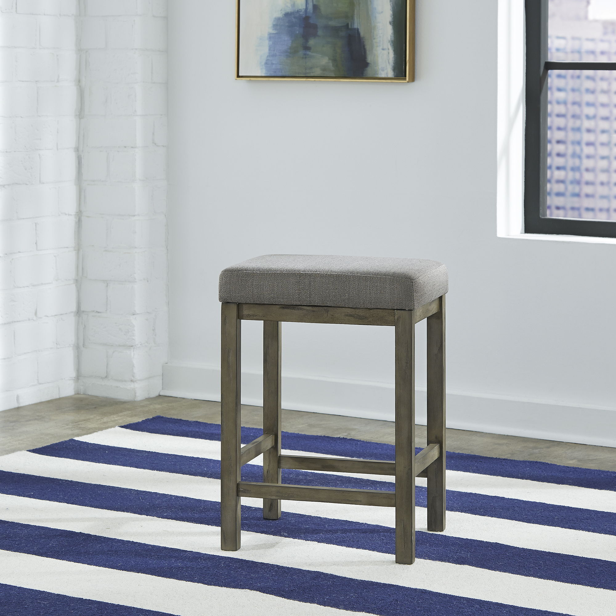 Hayden Way - Upholstered Console Stool - Washed Gray Image
