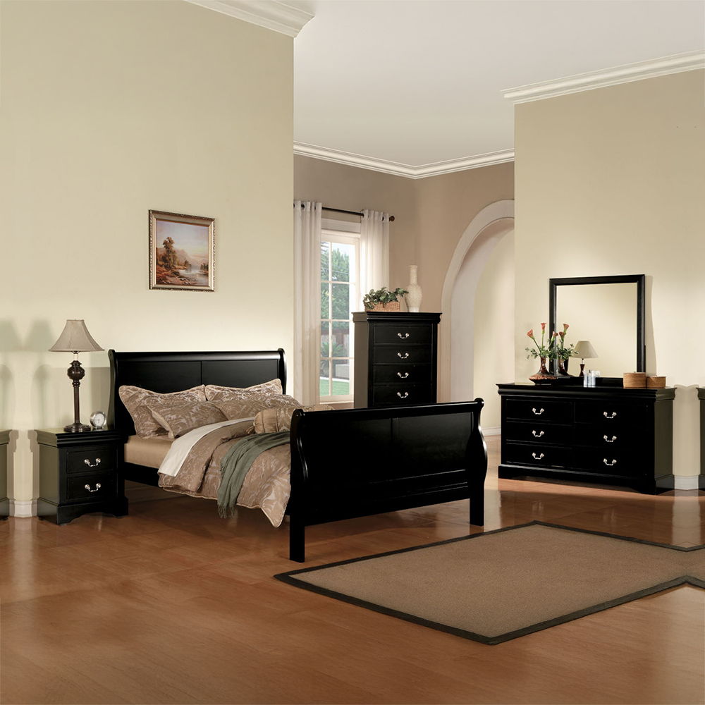 Louis Philippe III - Nightstand - Black, black, view 6