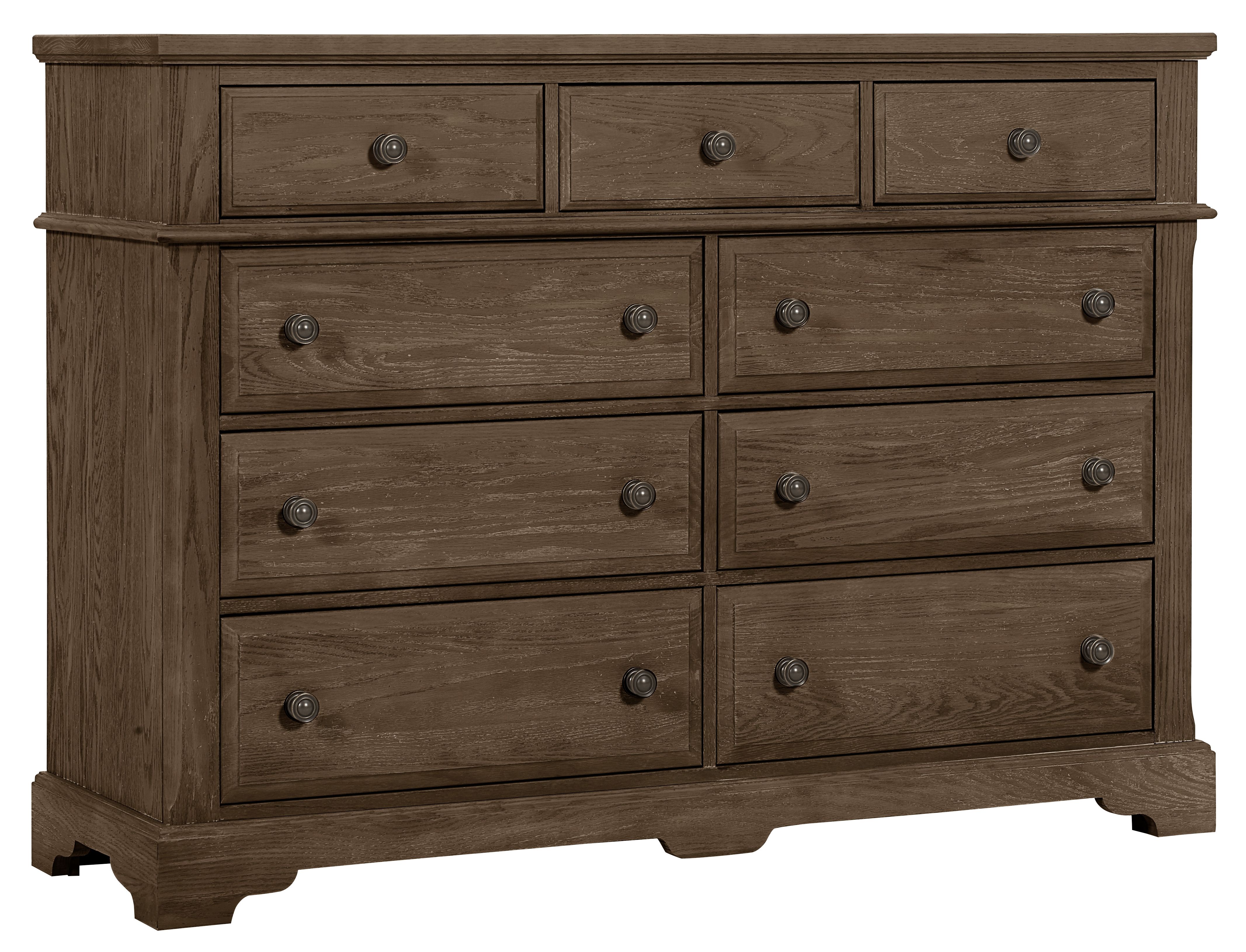 Vaughan-Bassett Heritage - 9-Drawers Bureau - Cobblestone Oak