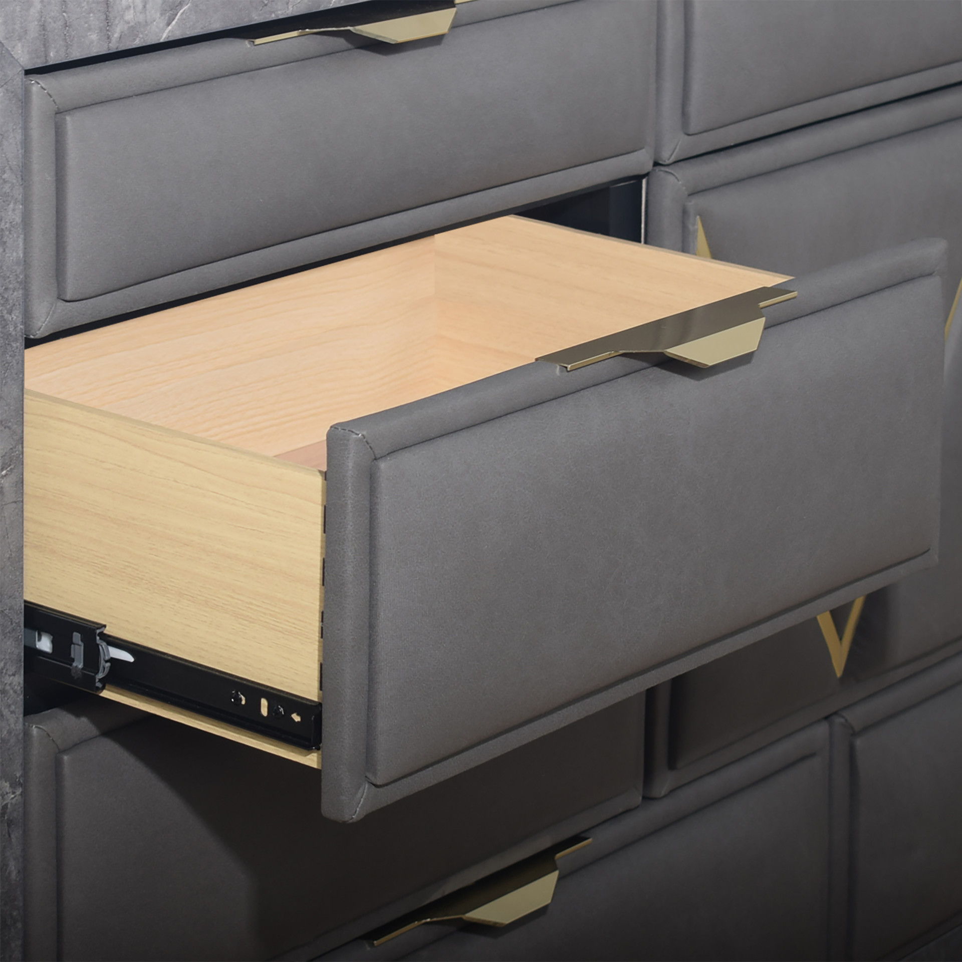 Symmetry - 10 Drawer Dresser - Charcoal, dark gray, view 5