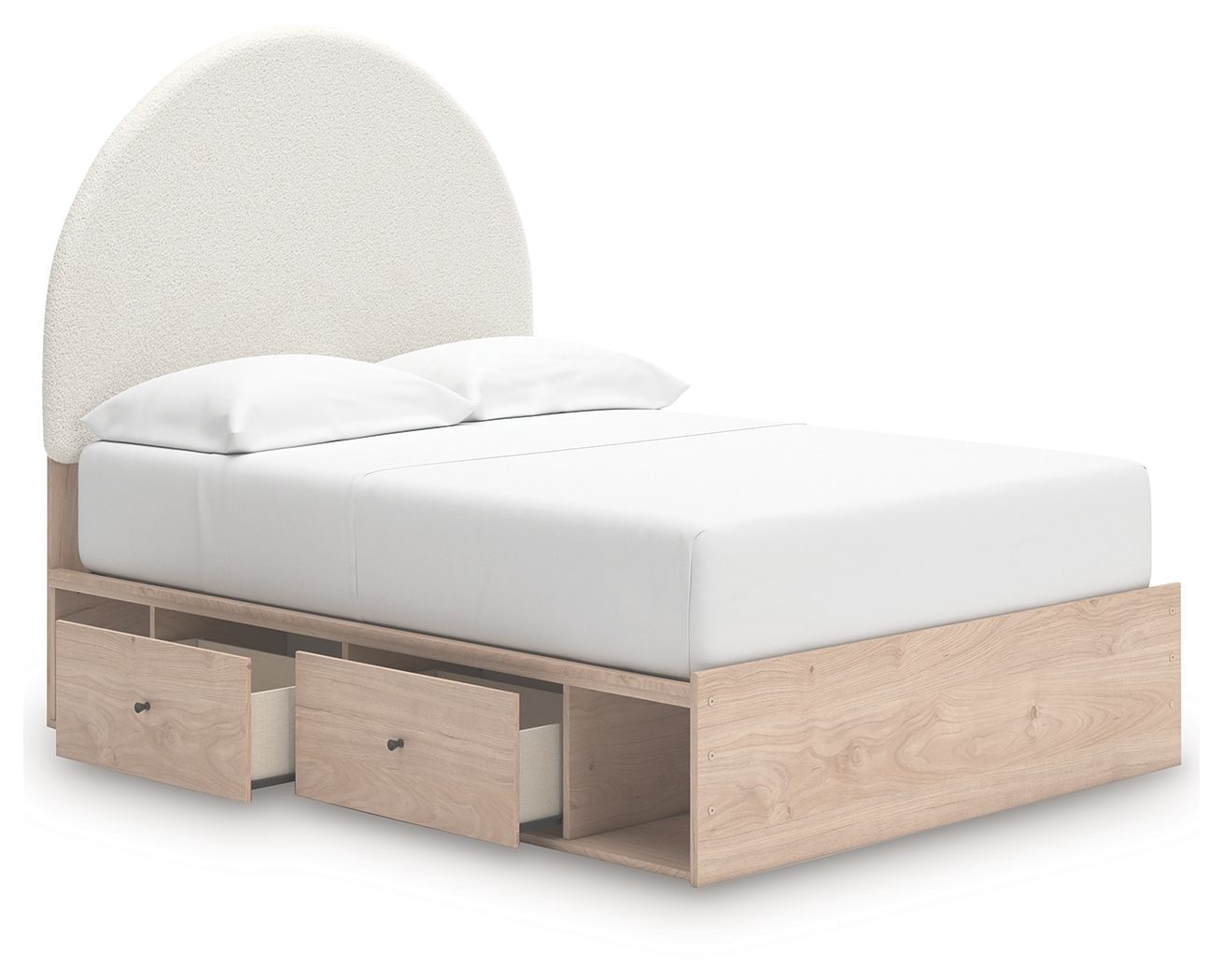 Ashley Furniture Arloster - Full Upholstered Panel Bed With 2 Under Bed Storage Units - Tan / White - Image 6