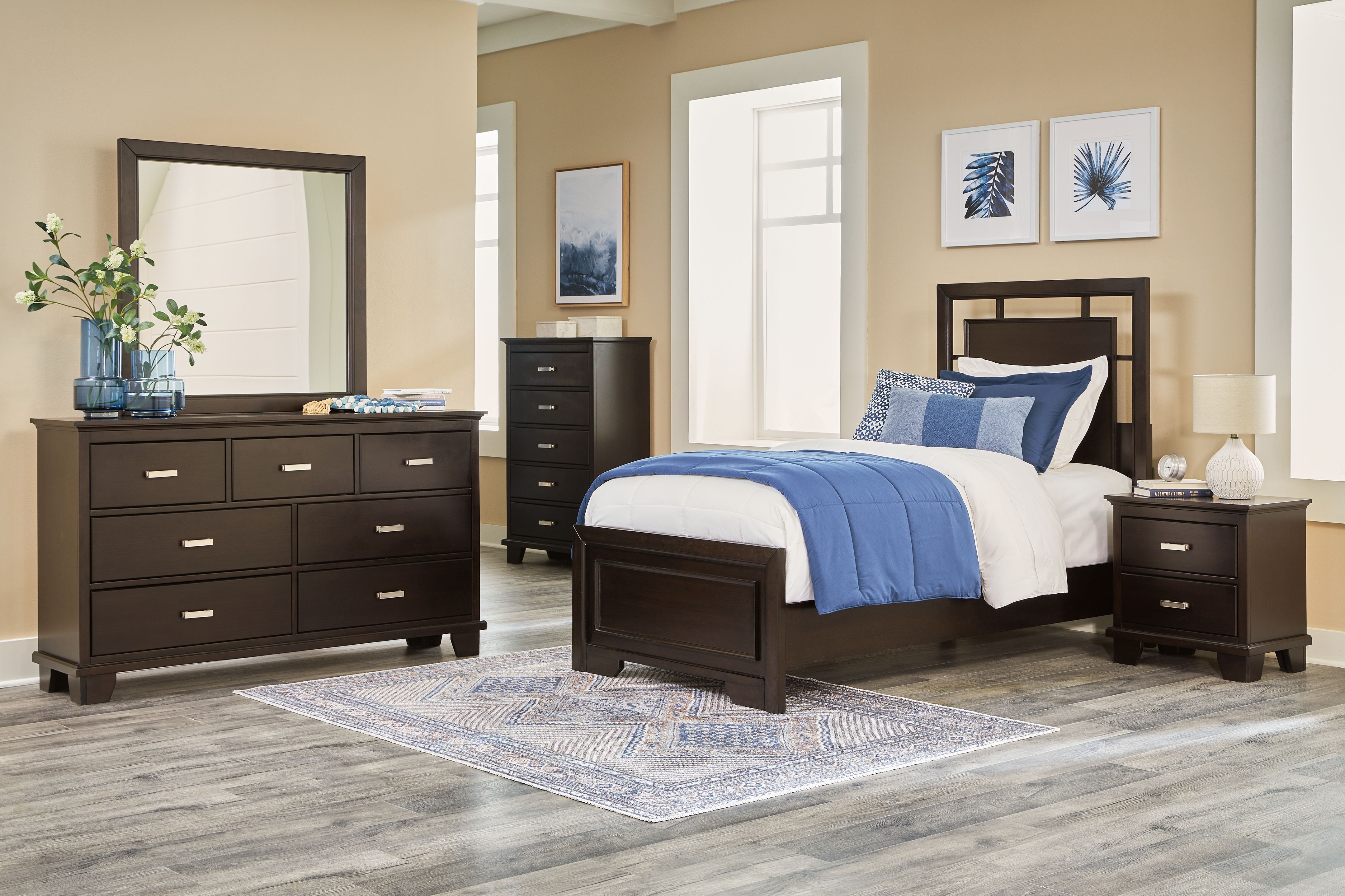 Twin · 4 Pc · Dresser, Mirror, Twin Panel Bed