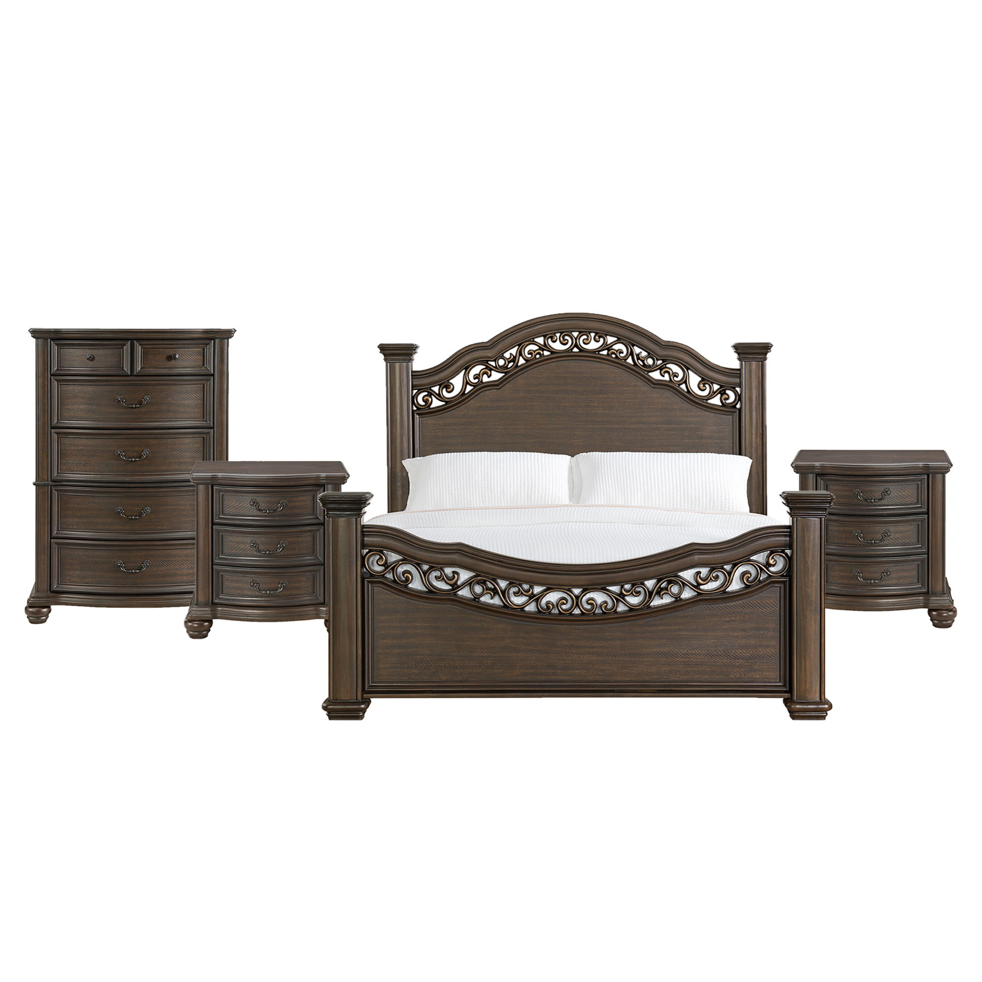 King · 4 Pc · Bedroom Set With USB Port