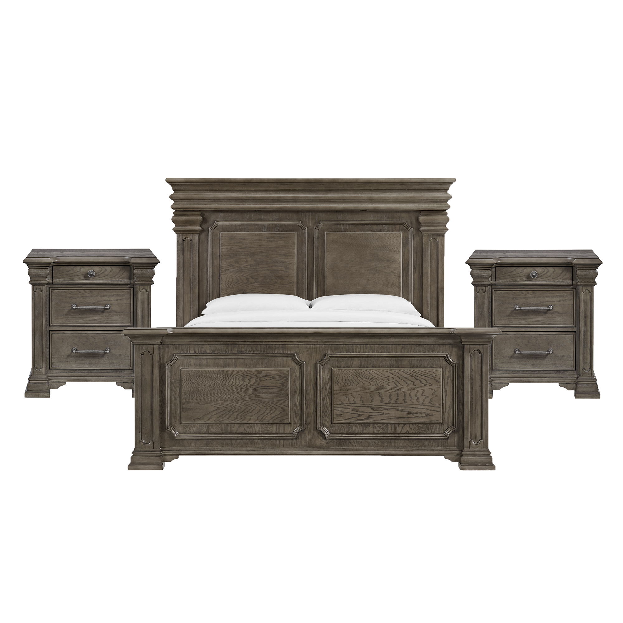 King · 3 Pc · Bedroom Set With 2 Nightstands