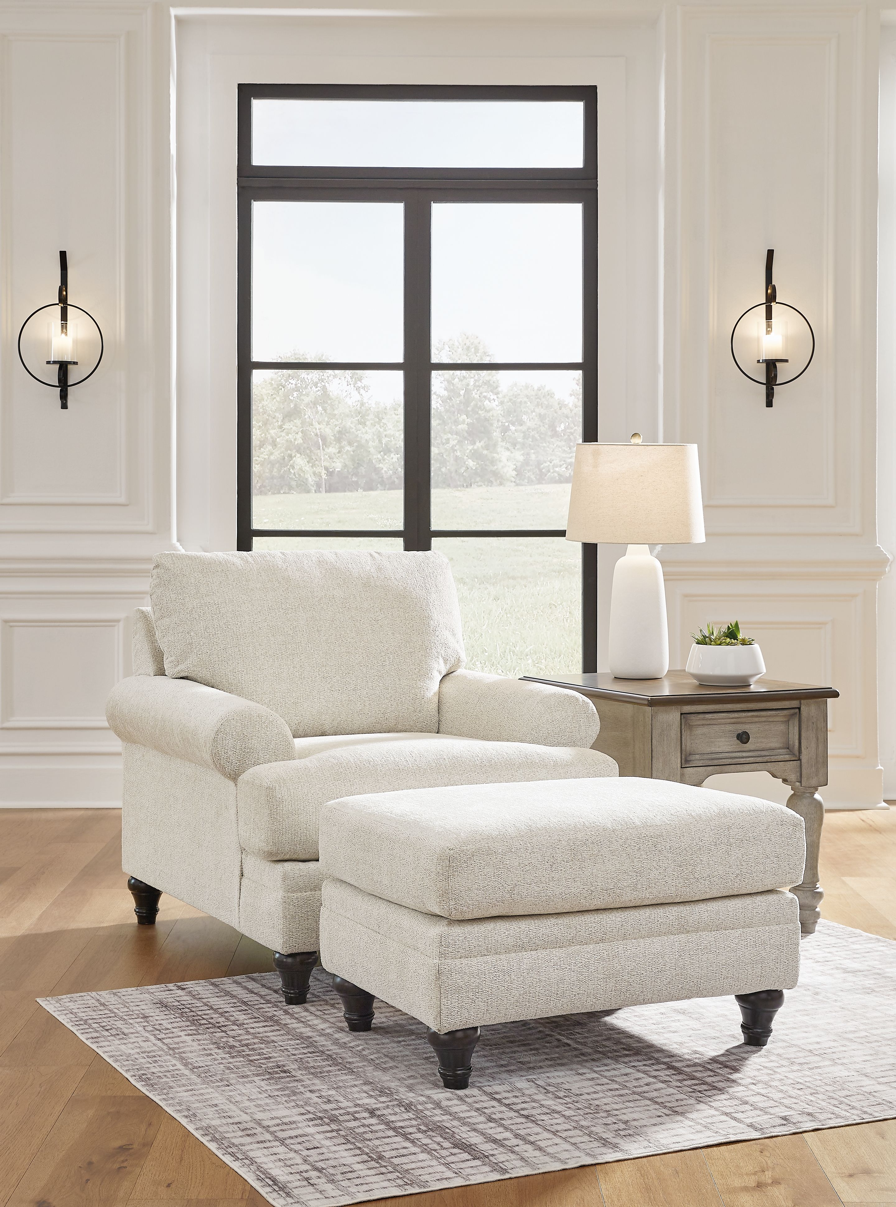 Ashley Valerani - Sandstone - 2 Pc. - Chair, Ottoman