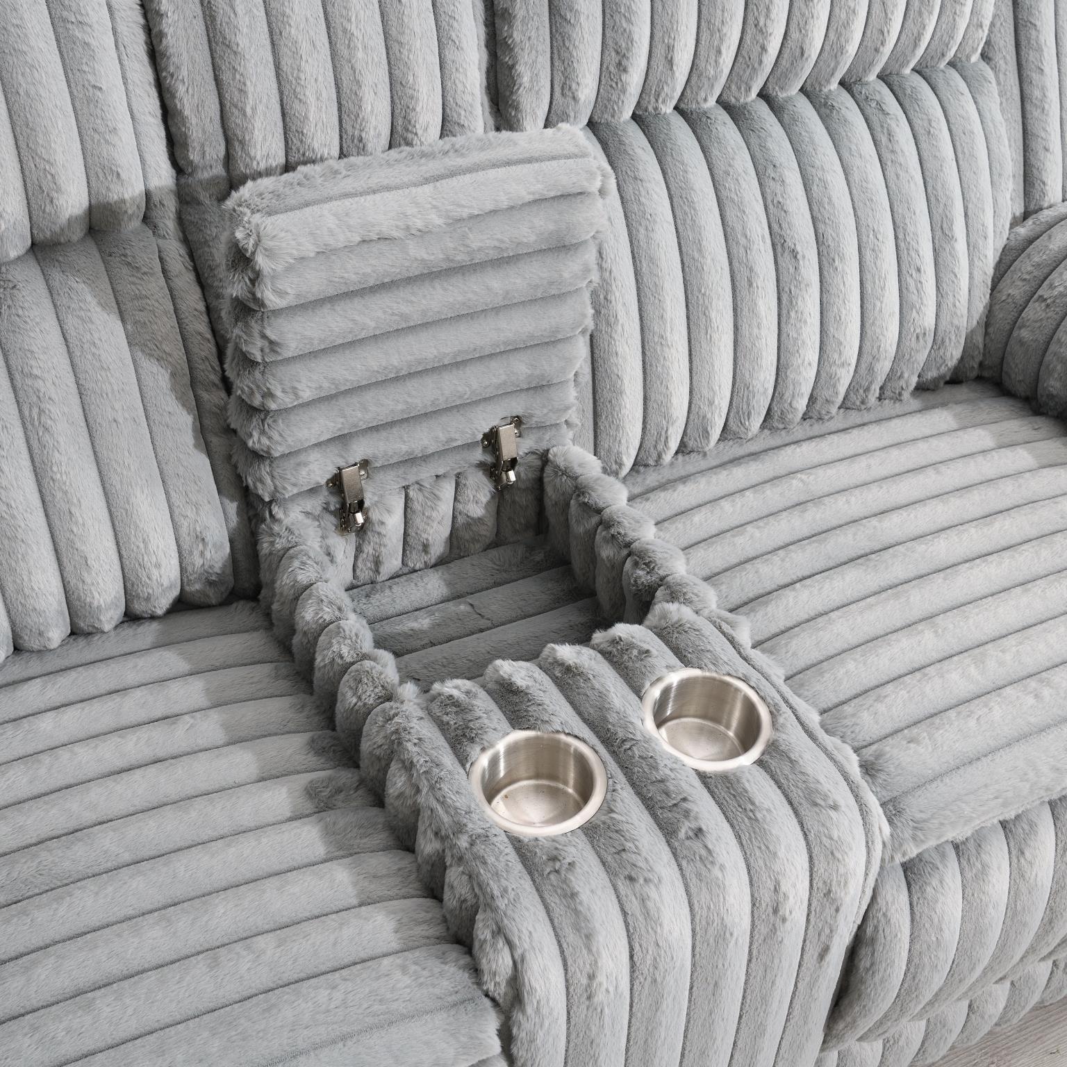 U113 - 2 Piece Living Room Set (Reclining Sofa And Reclining Loveseat) - Gray
