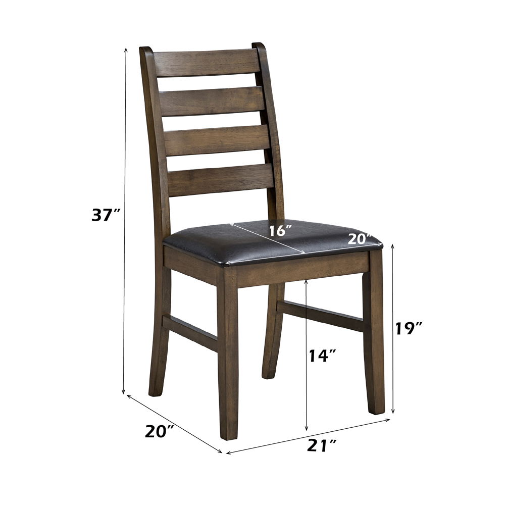 Damica - Side Chair (Set of 2) - Brown Synthetic Leather & Walnut, dark brown, view 8