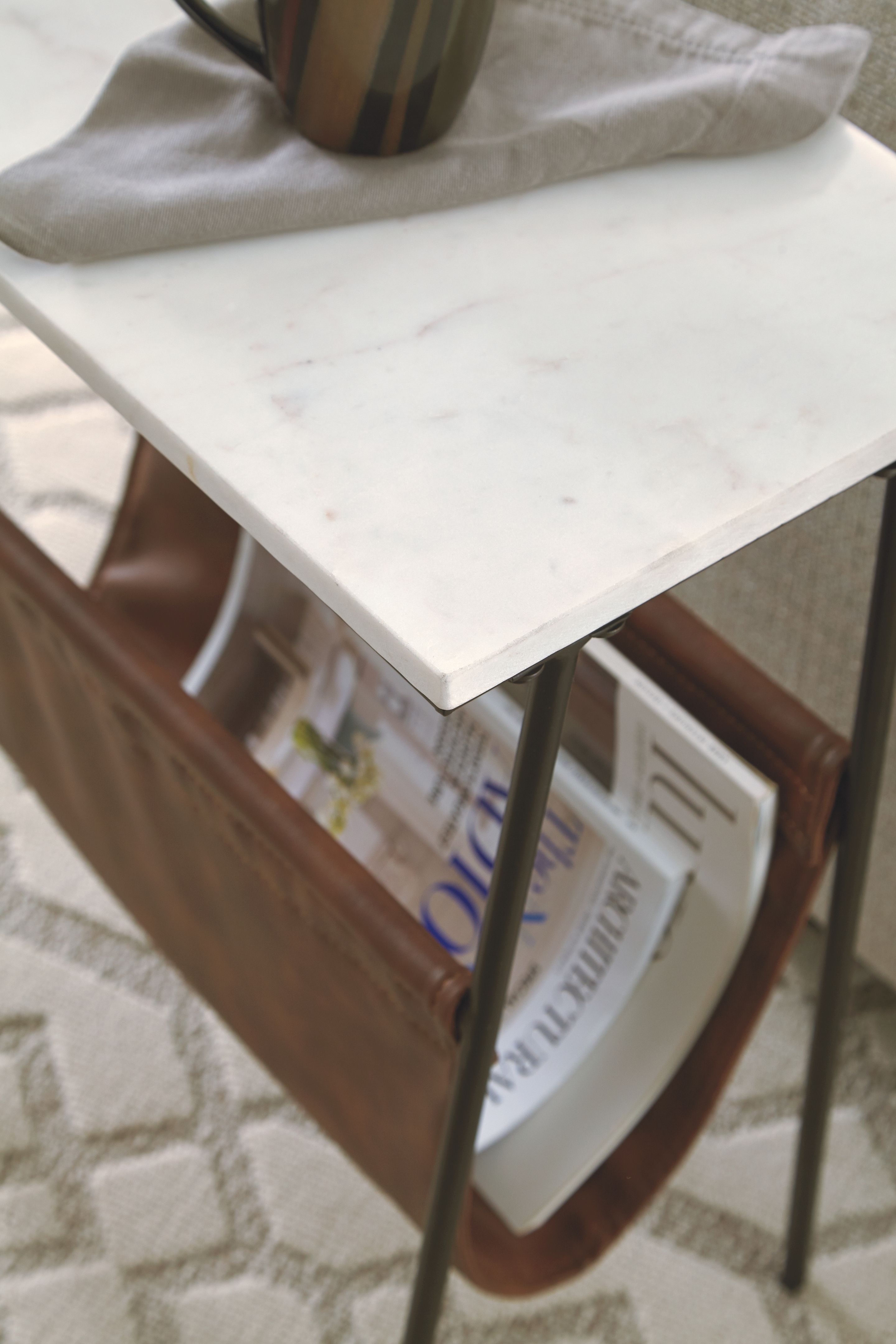 Ashley Furniture Etanbury - Accent Table - Brown / Black / White - Image 7