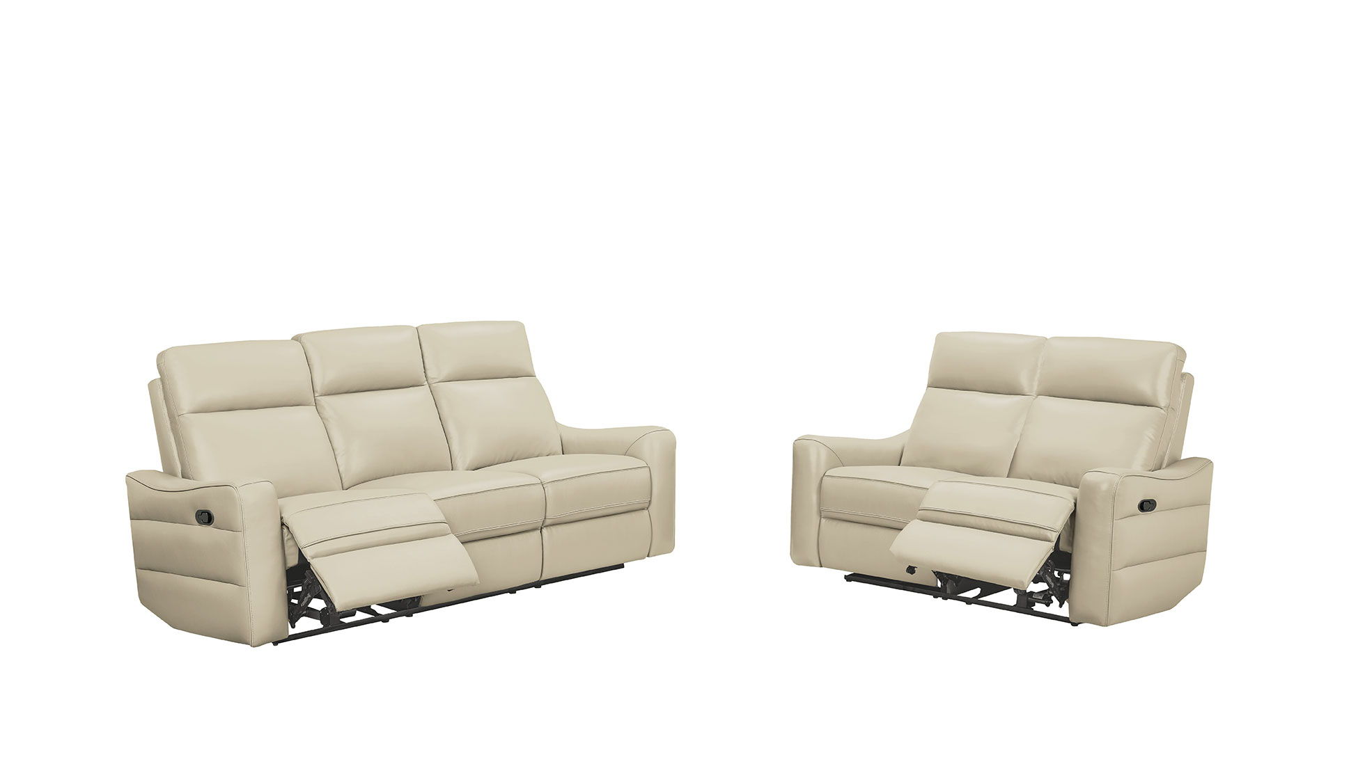 3517 - Sofa With Manual Recliners - Cream