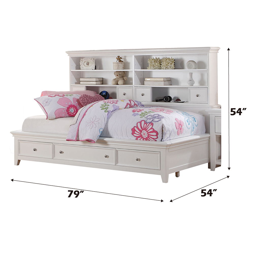 Lacey - Twin Daybed With Storage - White, white, view 5