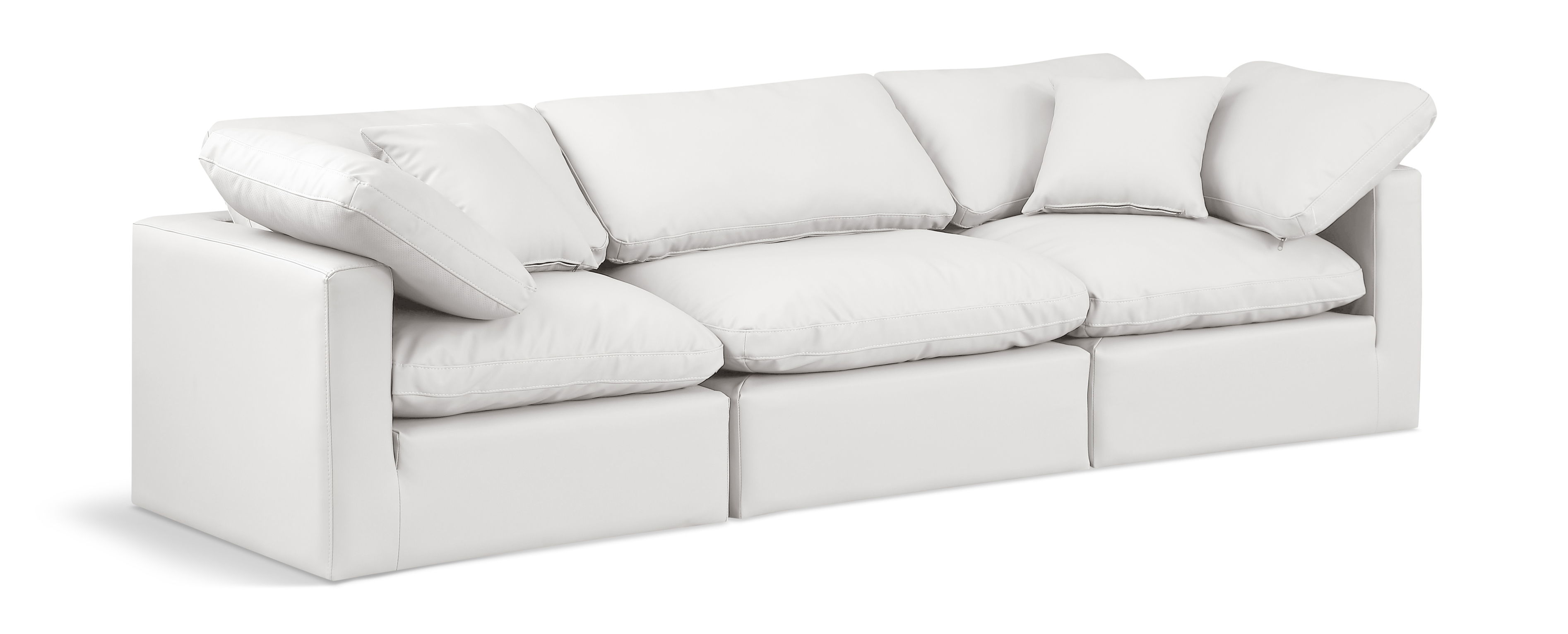 Indulge - Faux Leather 3 Seat Modular Sofa - Cream