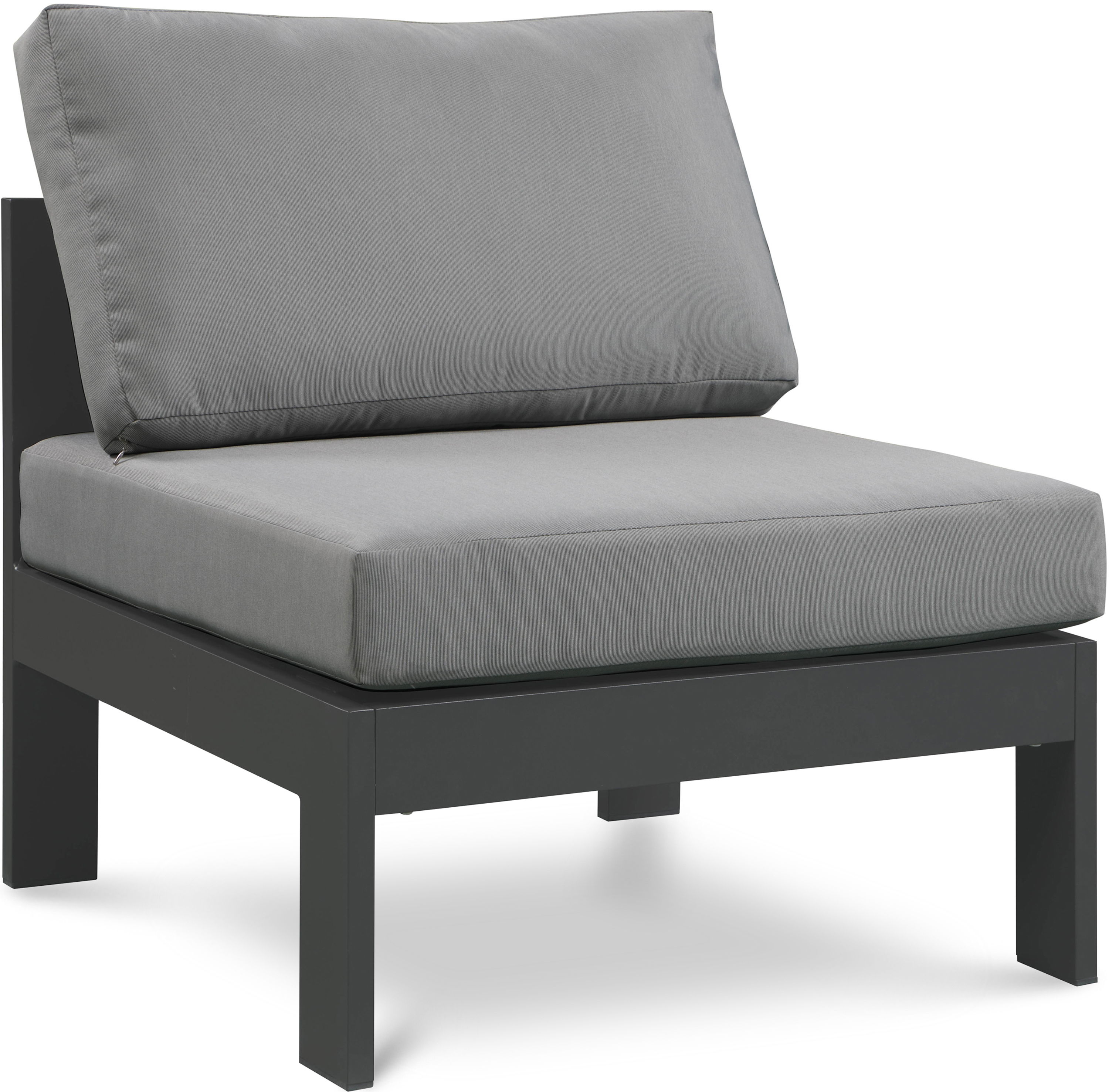 Nizuc - Outdoor Patio Armless Chair With Gray Frame - Gray