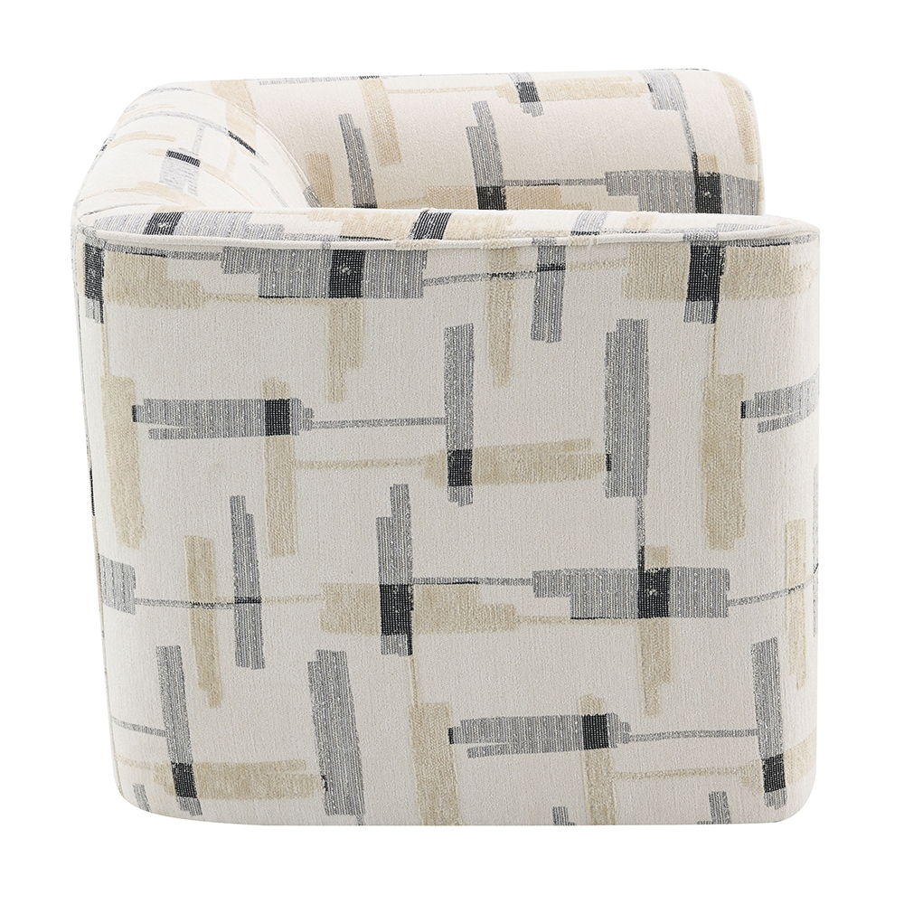Darya - Chair With Swivel - Beige Pattern Fabric, beige, view 2
