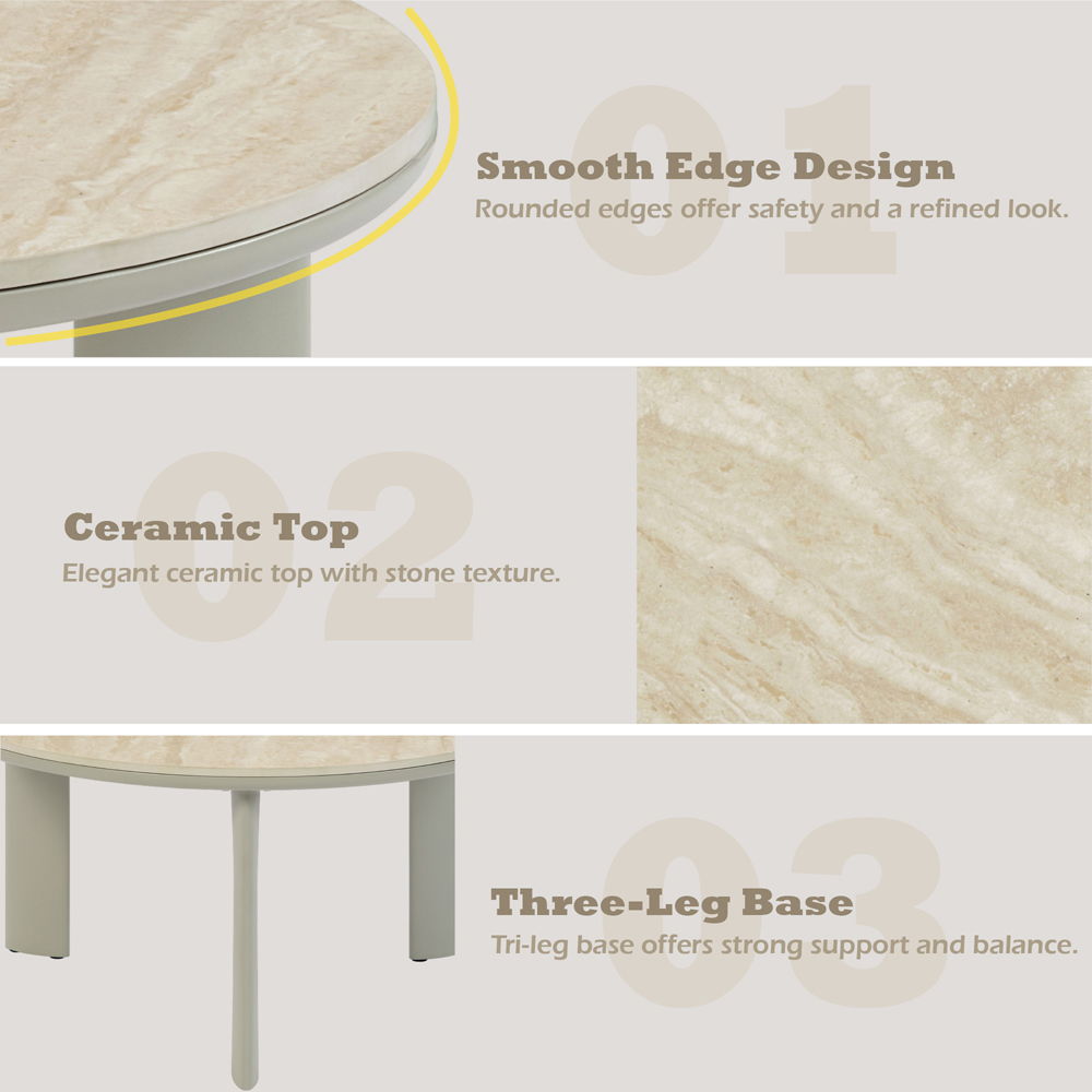 Ingram - Coffee Table - Sintered Stone & Light Gray, light gray, view 7
