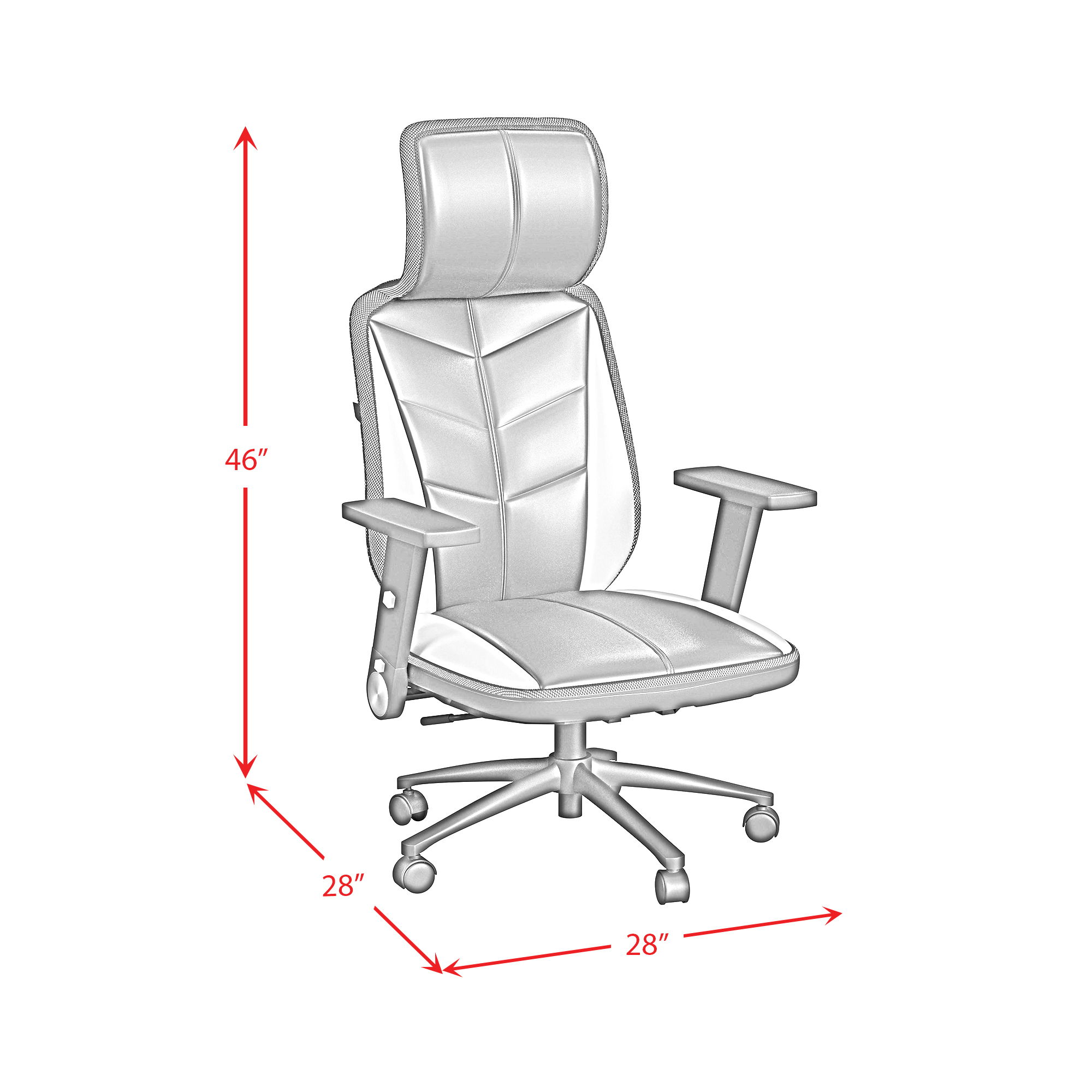 Rollins - Gaming Chair With LED And Speaker - Black And Red