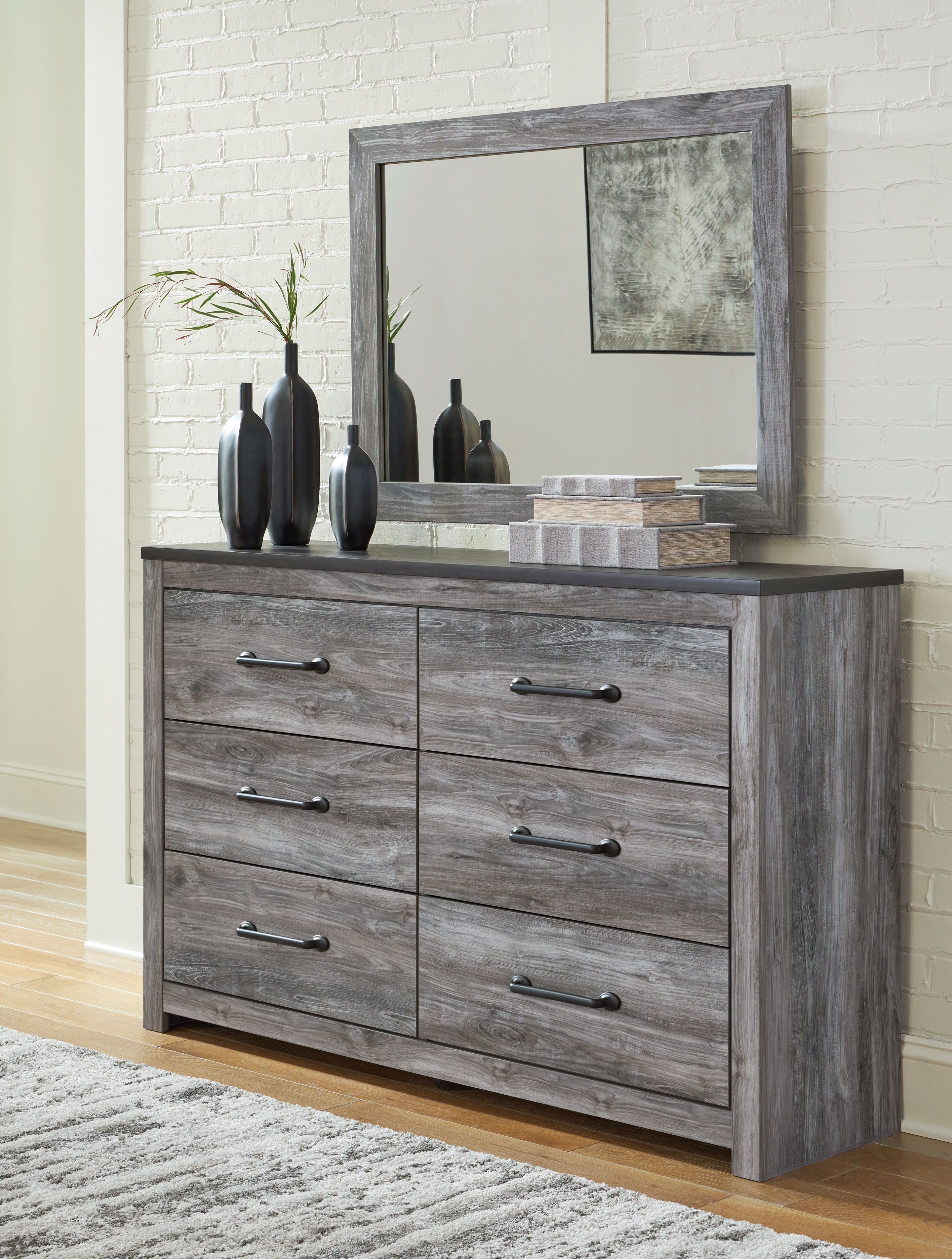 Ashley Furniture Bronyan - Dresser And Mirror - Dark Gray - Image 8