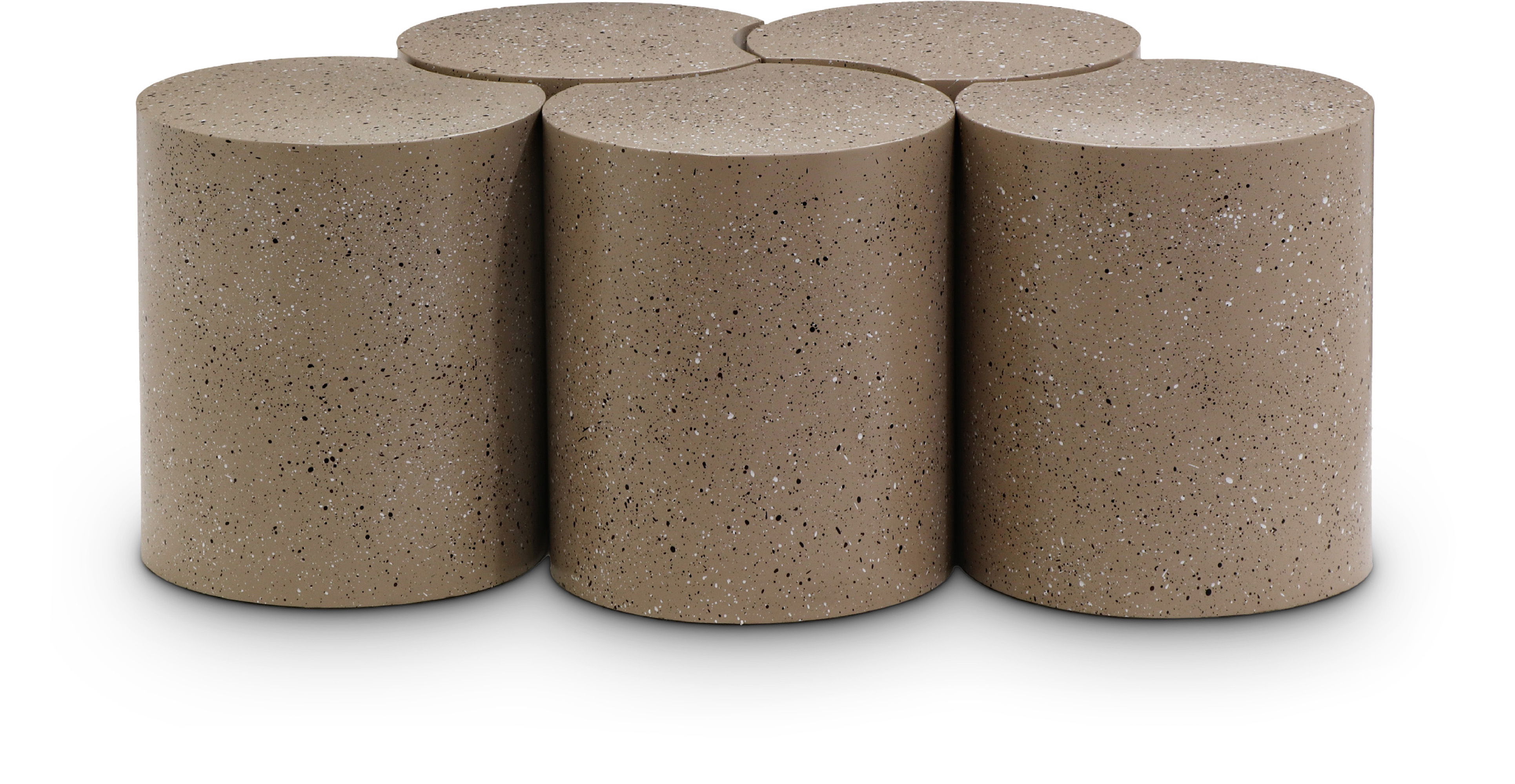 Dimple - 18" 5 Piece Modular Coffee Table - Taupe Terazzo