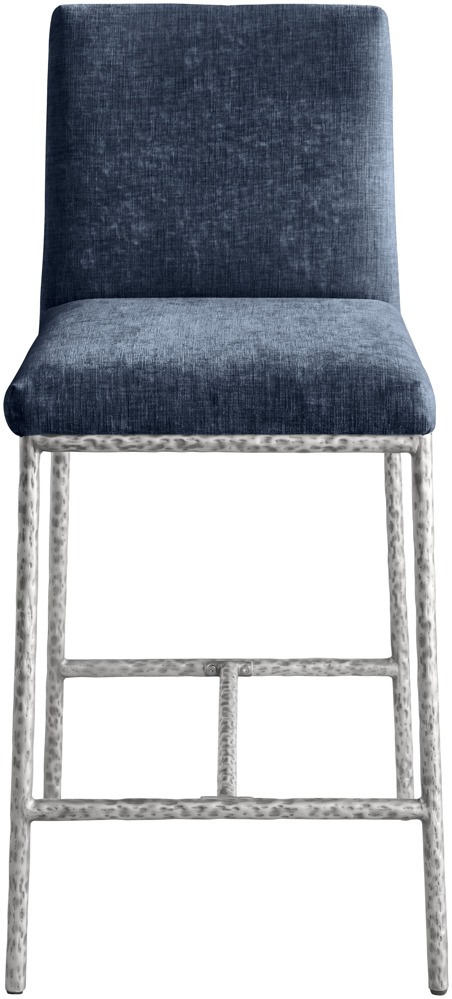 Reeves - Chenille Fabric Upholstered Counter Stool (Set of 2) - Navy