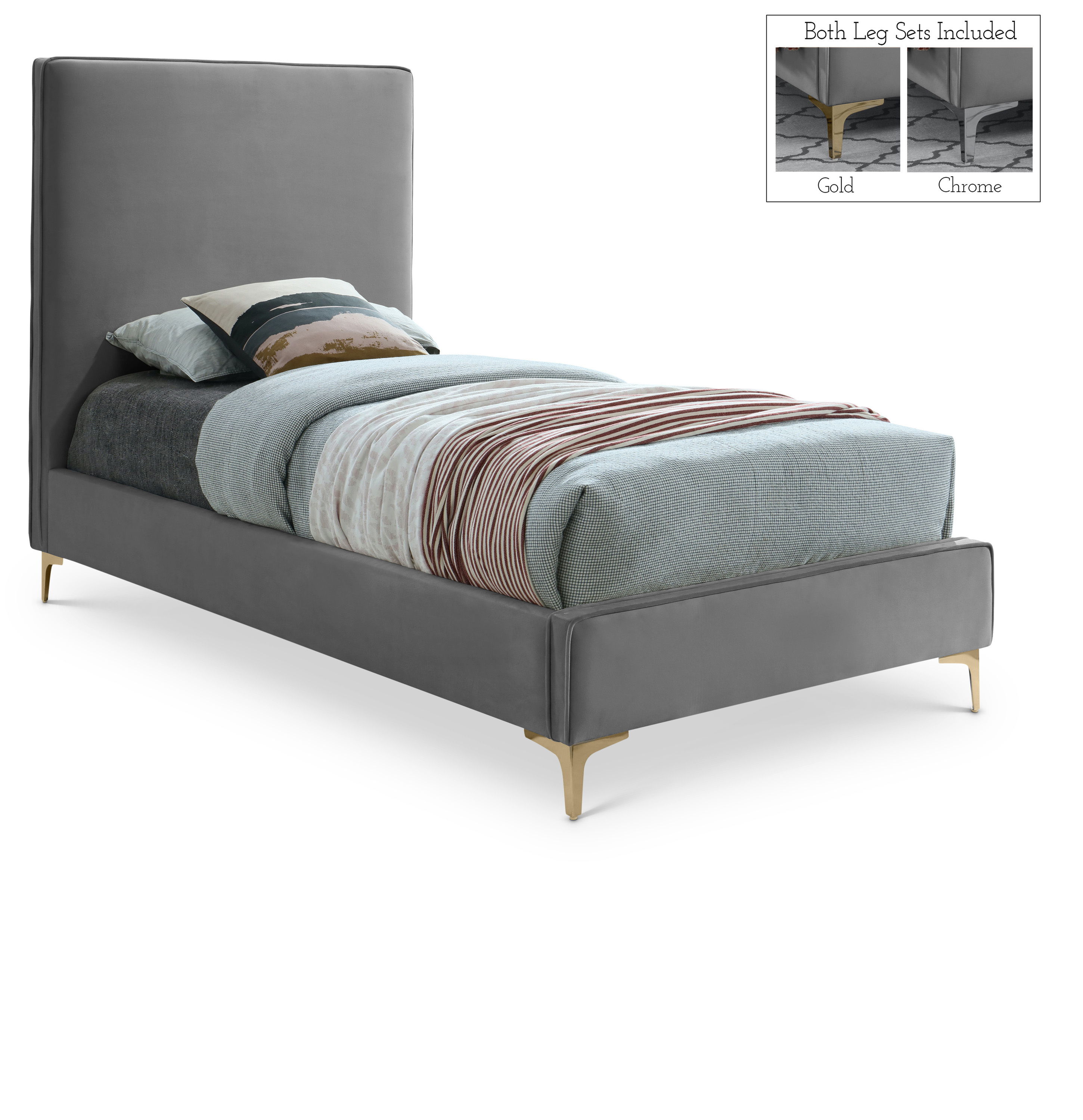 Geri - Twin Bed - Gray