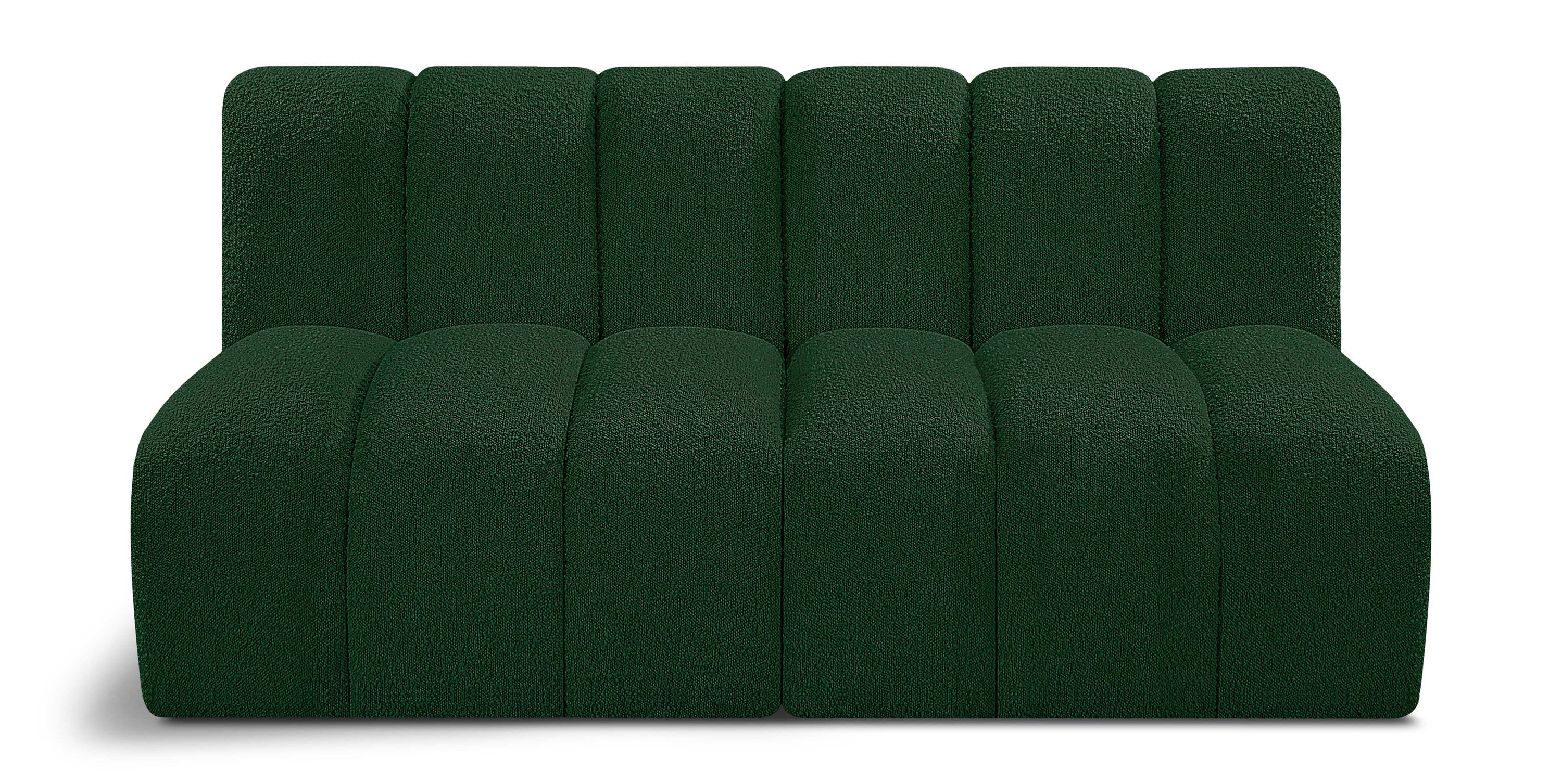 Arc - Boucle Fabric 2 Seats Modular Sofa - Green