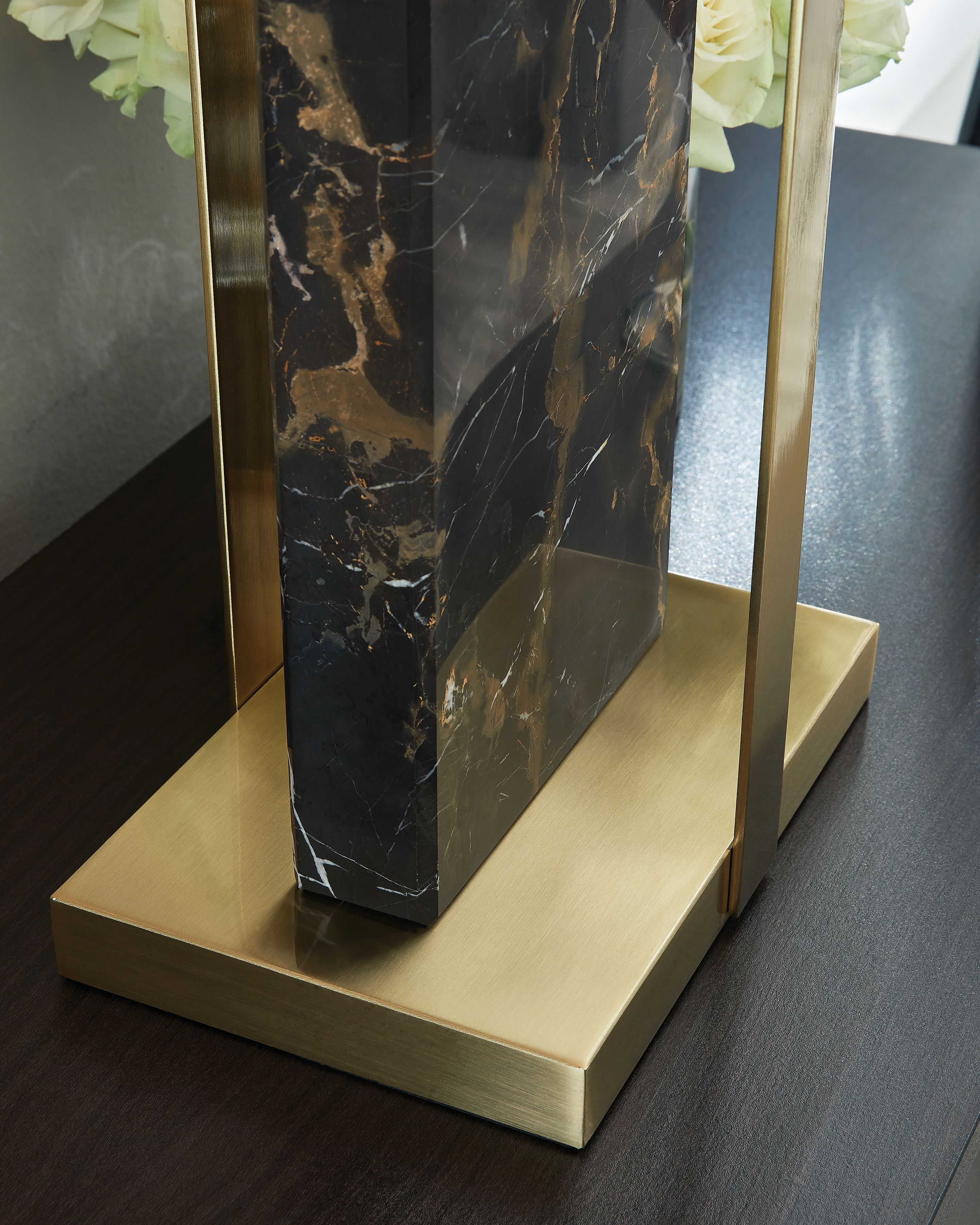 Ashley Furniture Neonish - Marble Table Lamp - Black / Gold Finish - Image 4