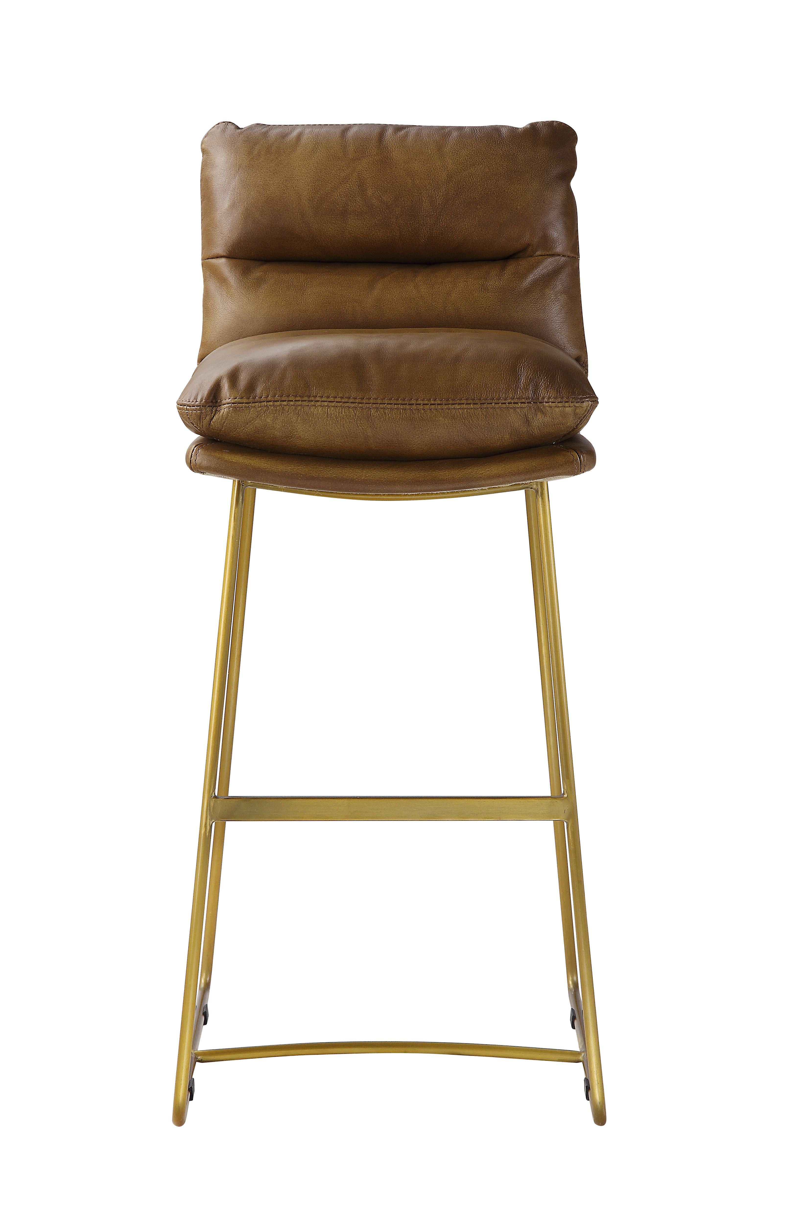 Alsey - Bar Chair - Saddle Brown Top Grain Leather, dark brown, view 2
